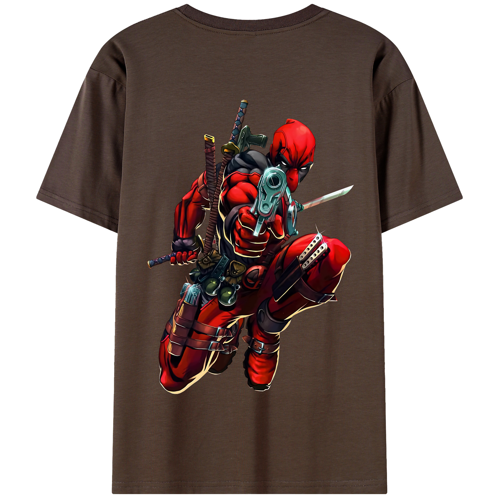 （画像用） Deadpool デッドプール 綿100％半袖Tシャツ（背面プリント）