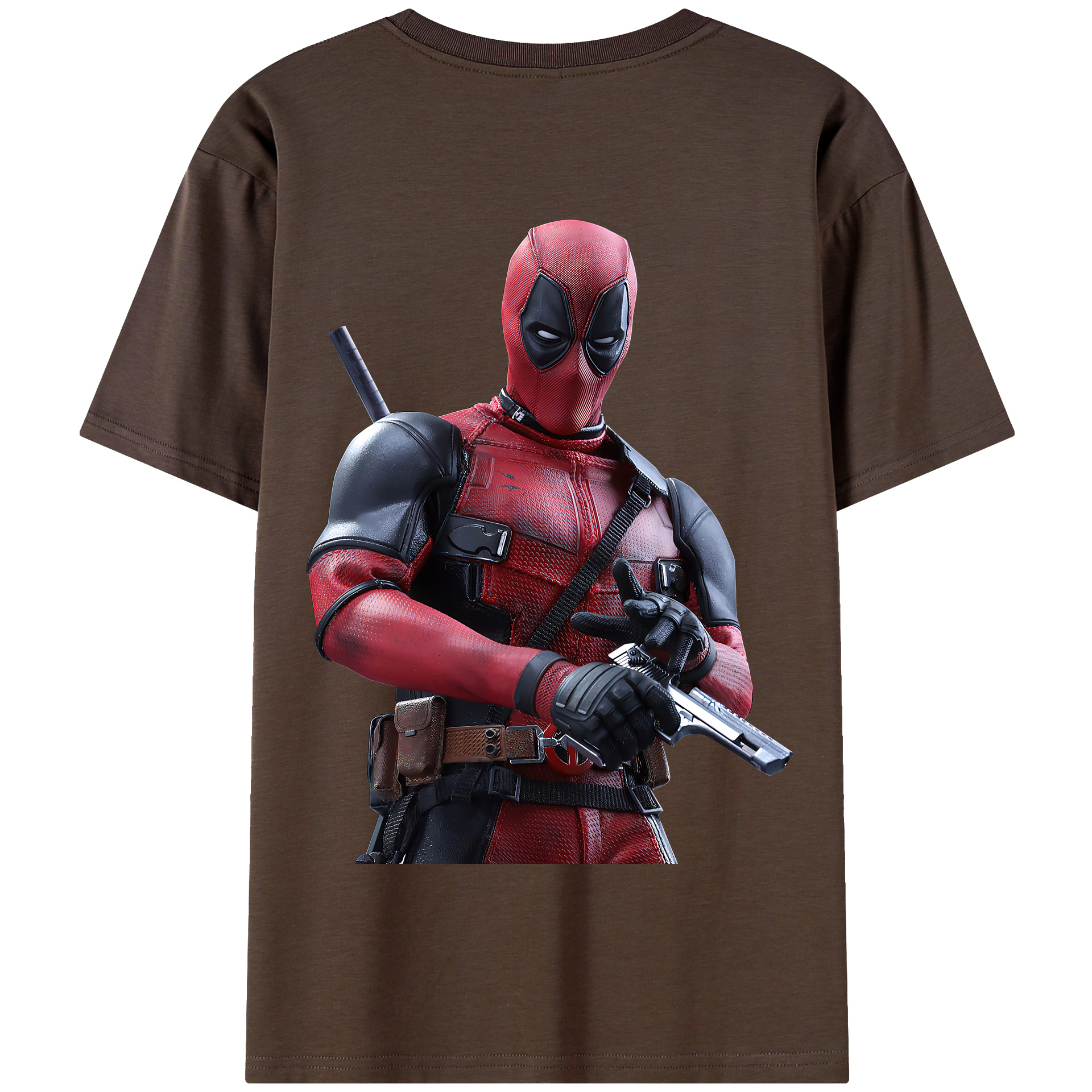 （画像用） Deadpool デッドプール 綿100％半袖Tシャツ（背面プリント）