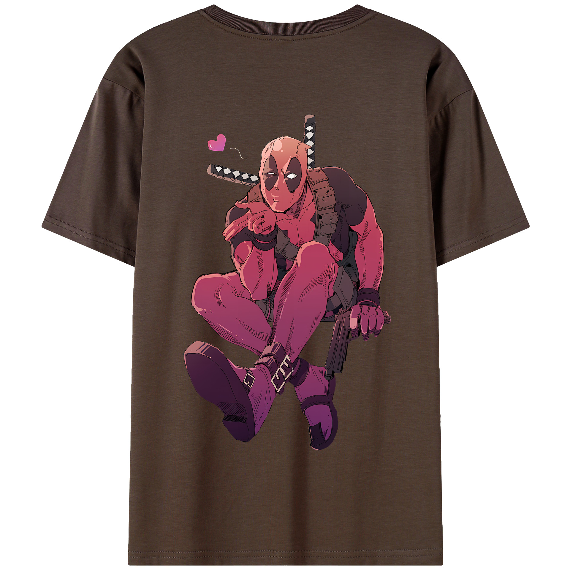（画像用） Deadpool デッドプール 綿100％半袖Tシャツ（背面プリント）