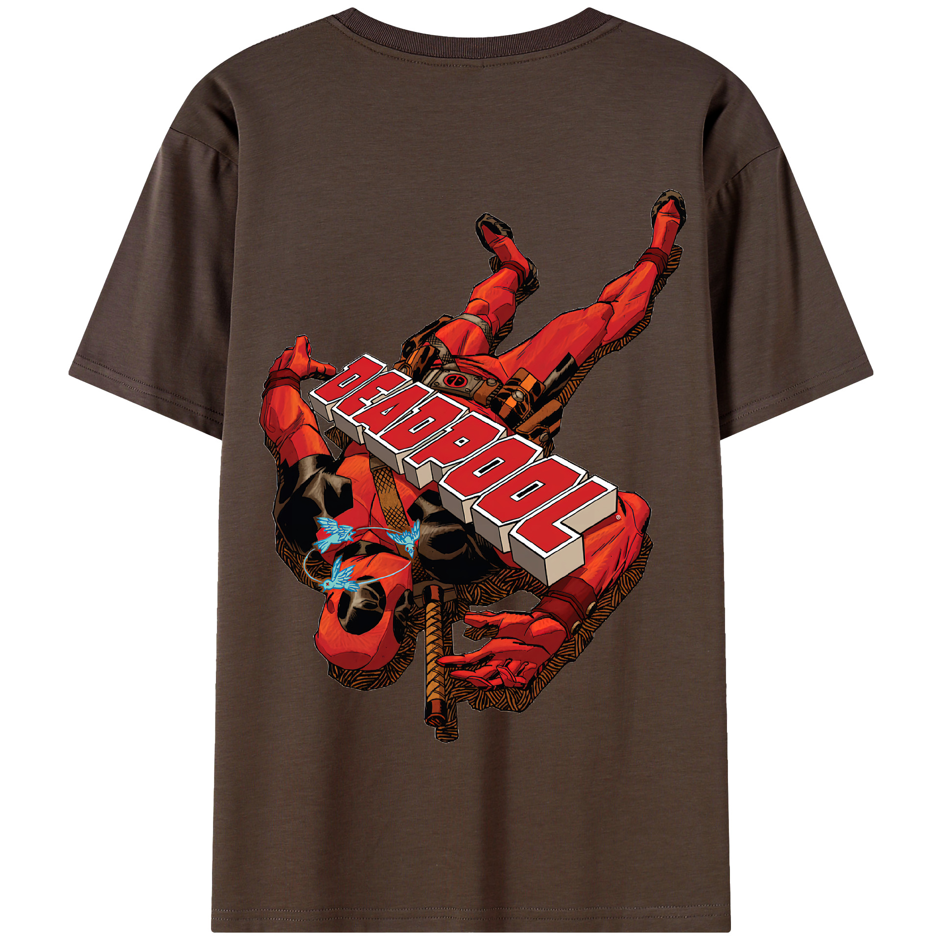 （画像用） Deadpool デッドプール 綿100％半袖Tシャツ（背面プリント）