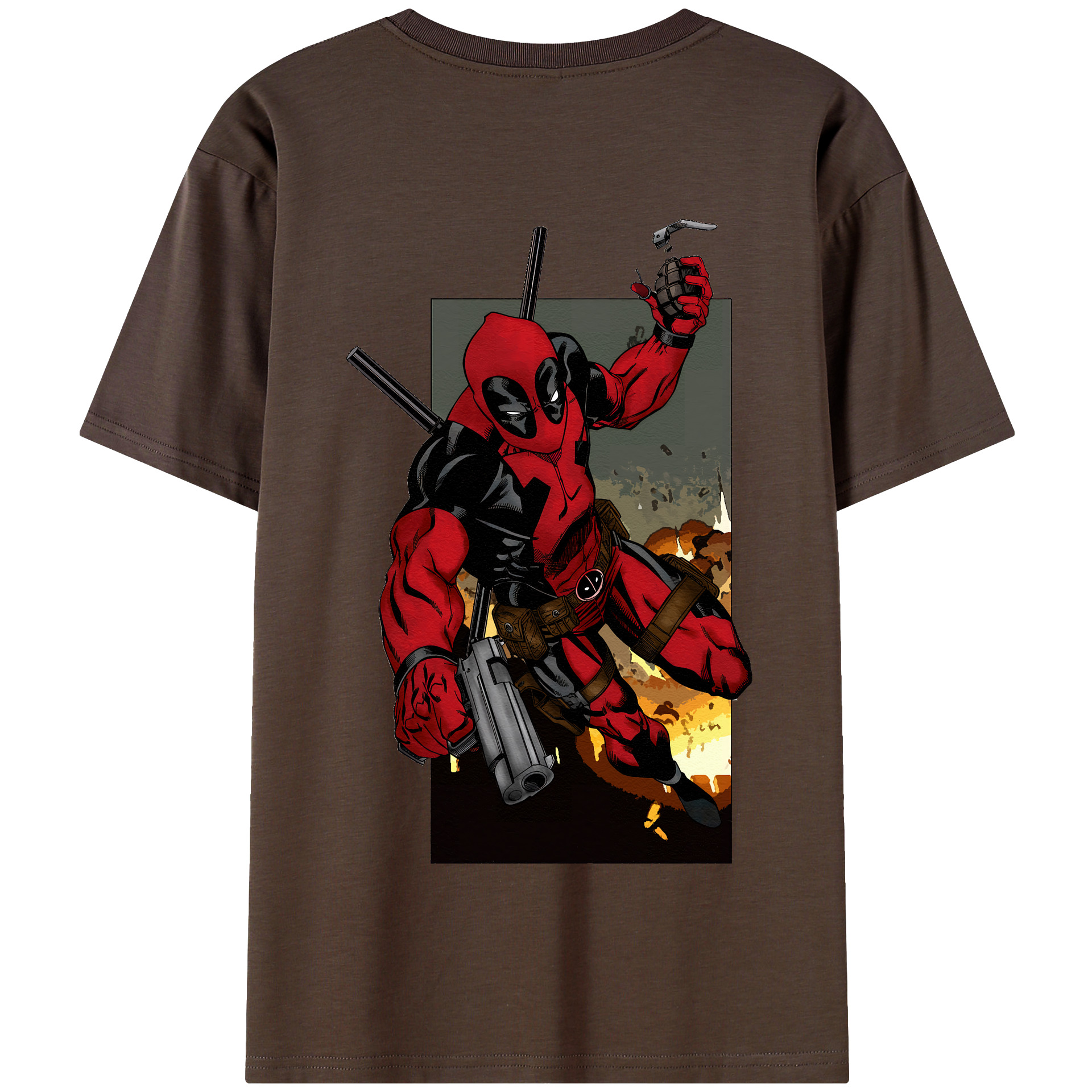 （画像用） Deadpool デッドプール 綿100％半袖Tシャツ（背面プリント）