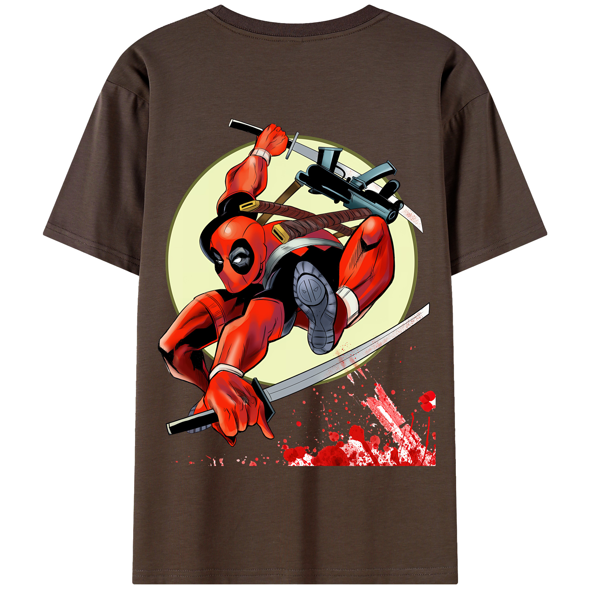 （画像用） Deadpool デッドプール 綿100％半袖Tシャツ（背面プリント）