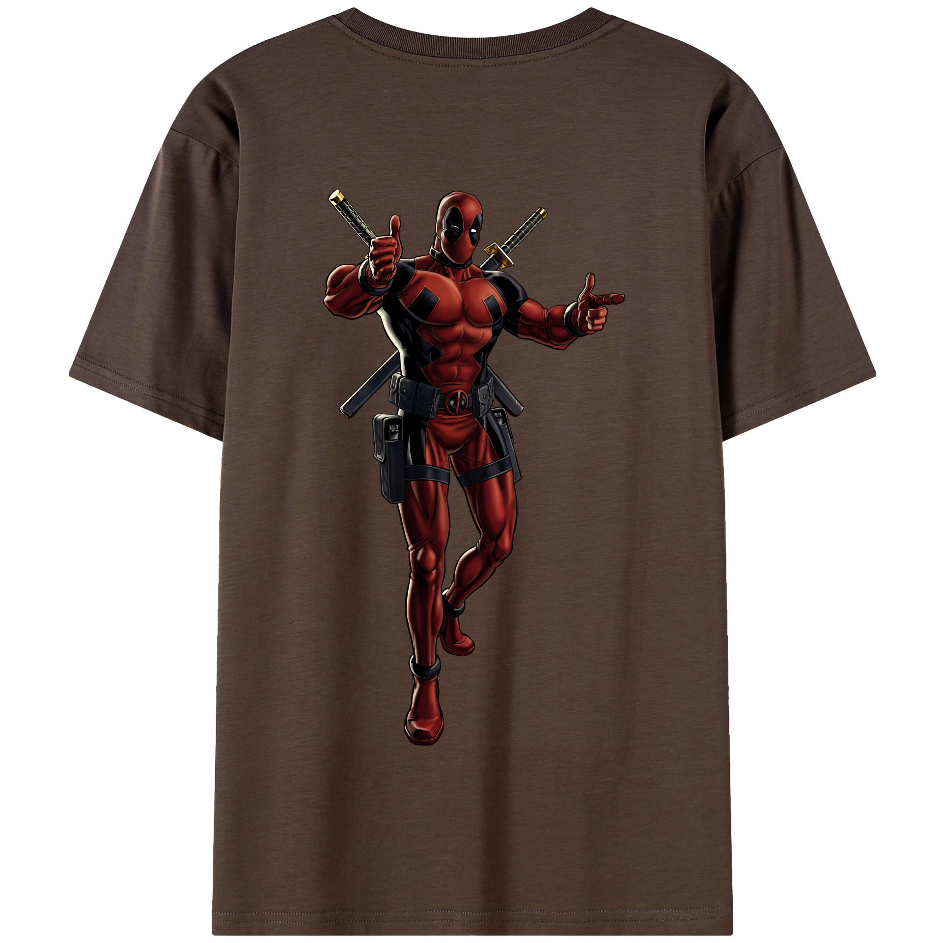 （画像用） Deadpool デッドプール 綿100％半袖Tシャツ（背面プリント）