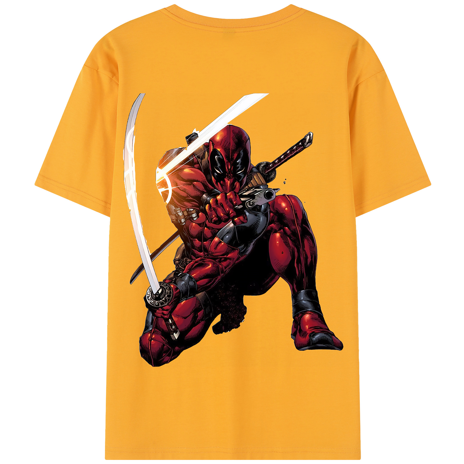 （画像用） Deadpool デッドプール 綿100％半袖Tシャツ（背面プリント）