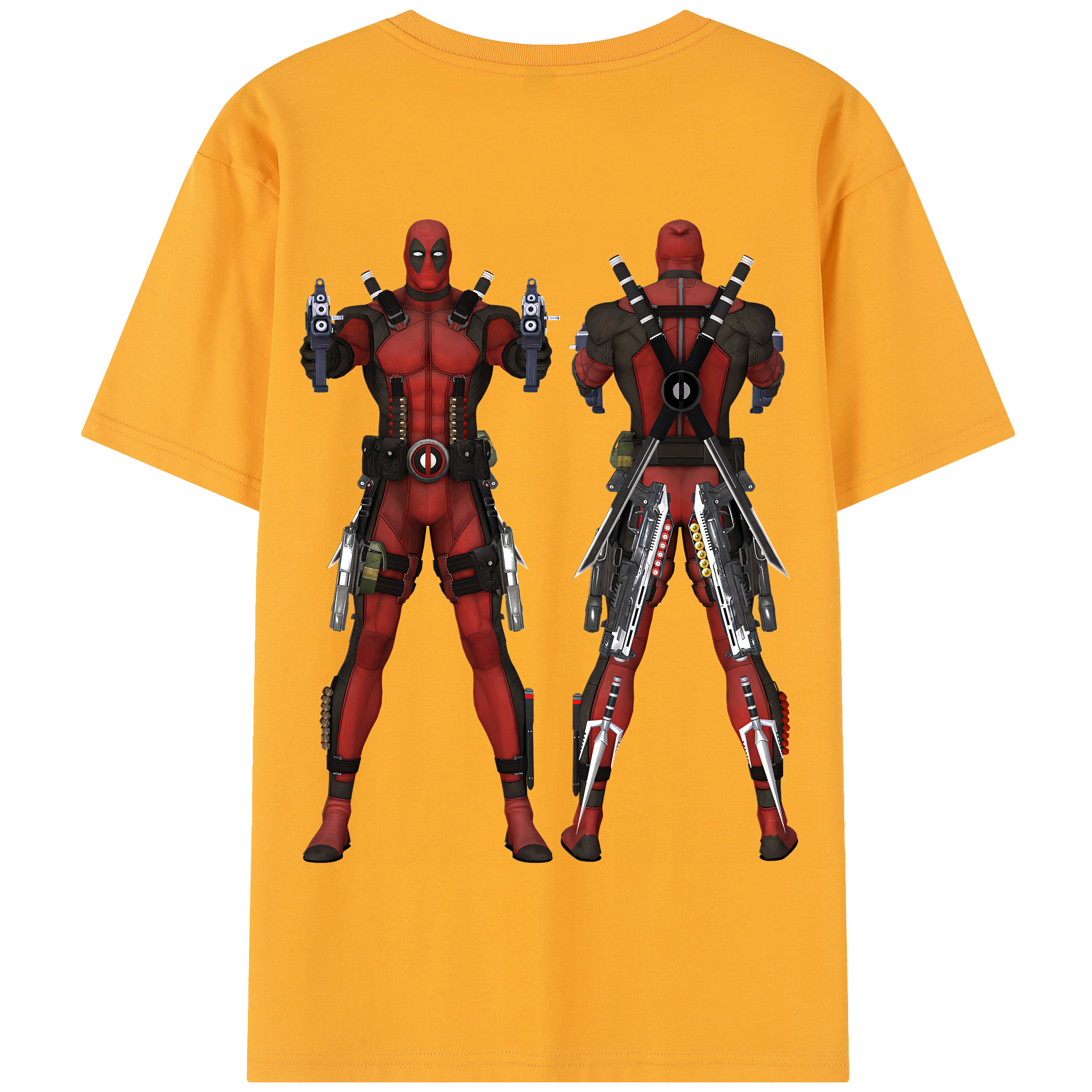 （画像用） Deadpool デッドプール 綿100％半袖Tシャツ（背面プリント）