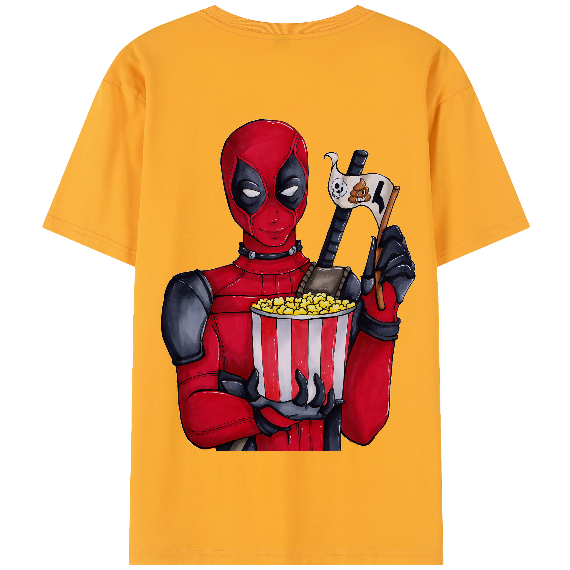 （画像用） Deadpool デッドプール 綿100％半袖Tシャツ（背面プリント）
