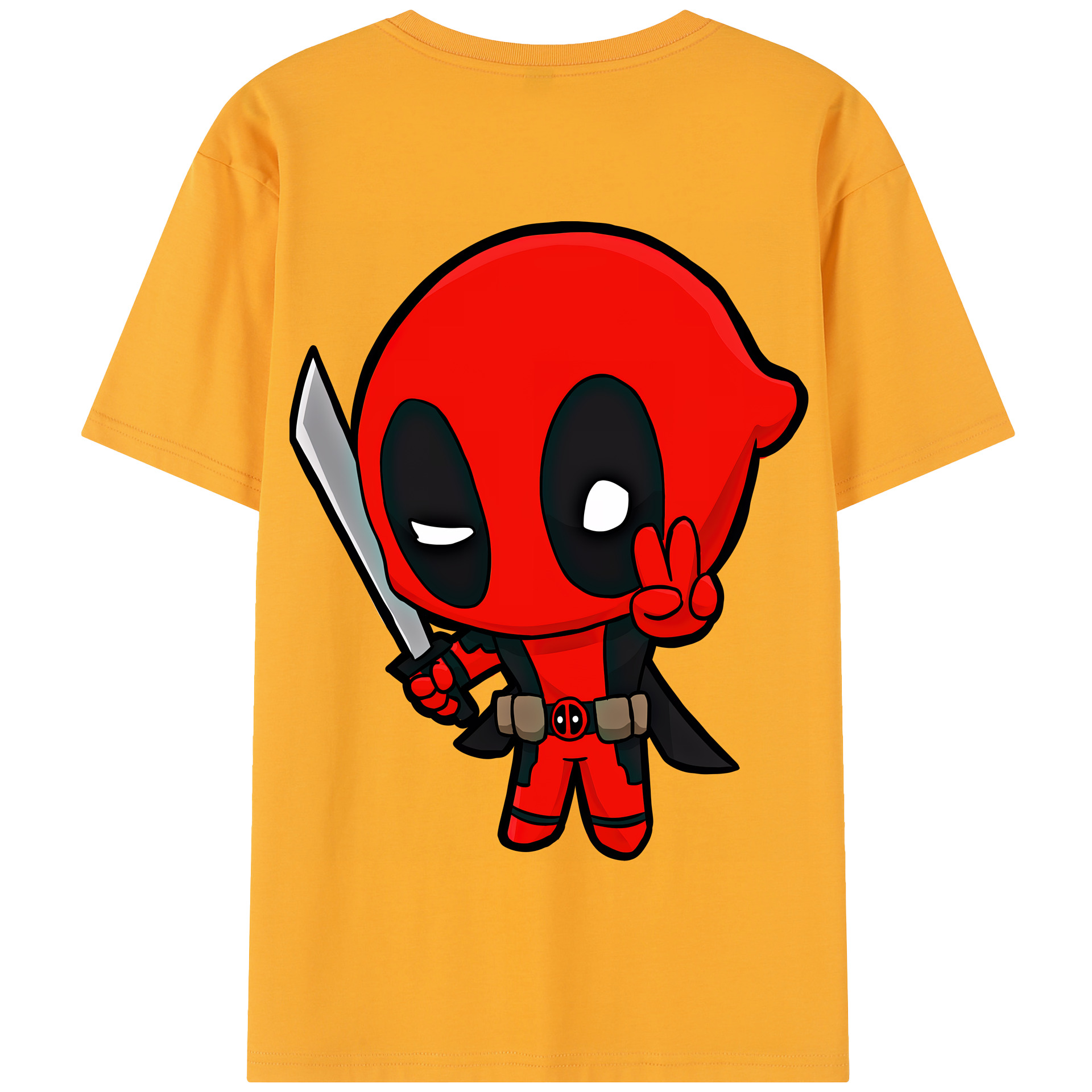 （画像用） Deadpool デッドプール 綿100％半袖Tシャツ（背面プリント）