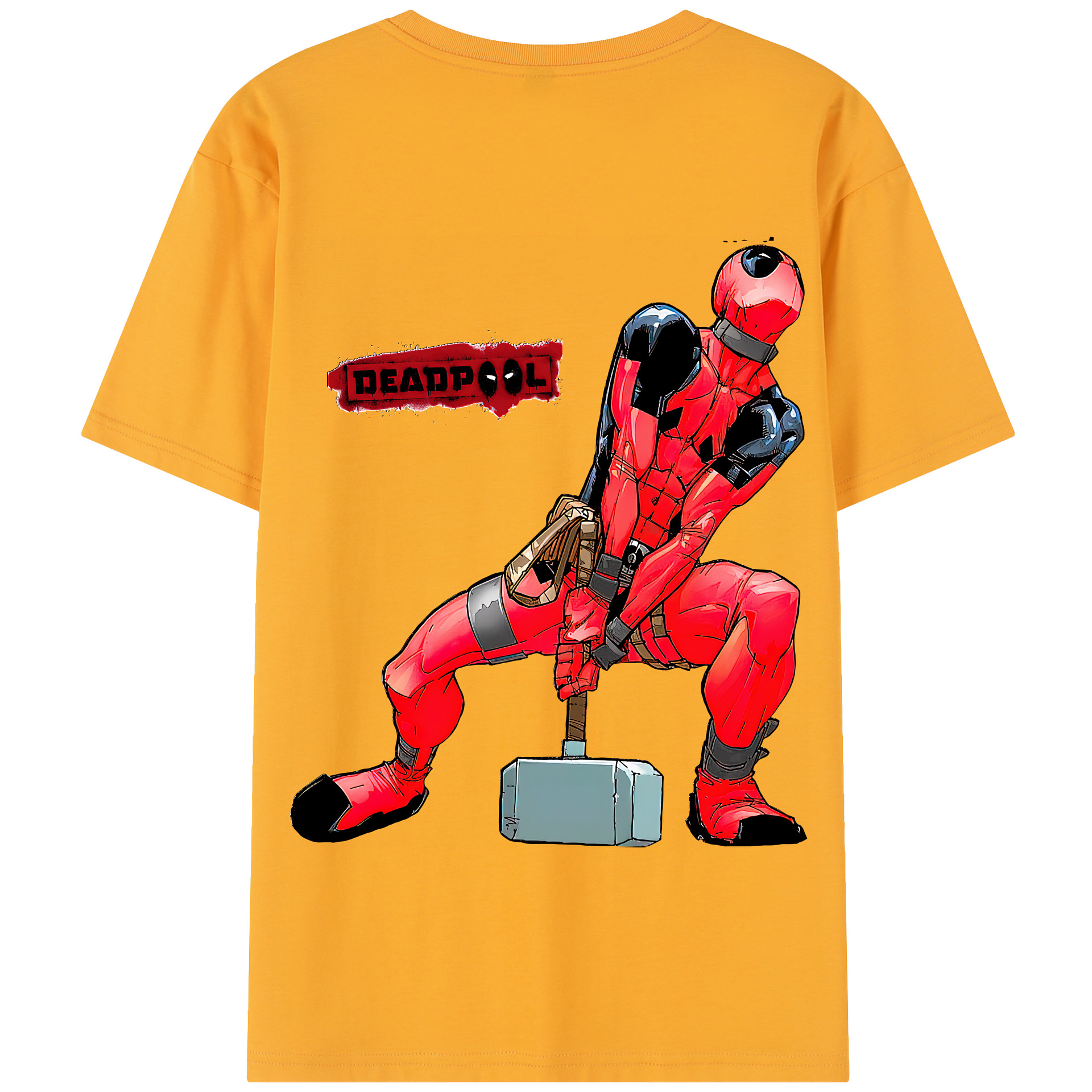（画像用） Deadpool デッドプール 綿100％半袖Tシャツ（背面プリント）