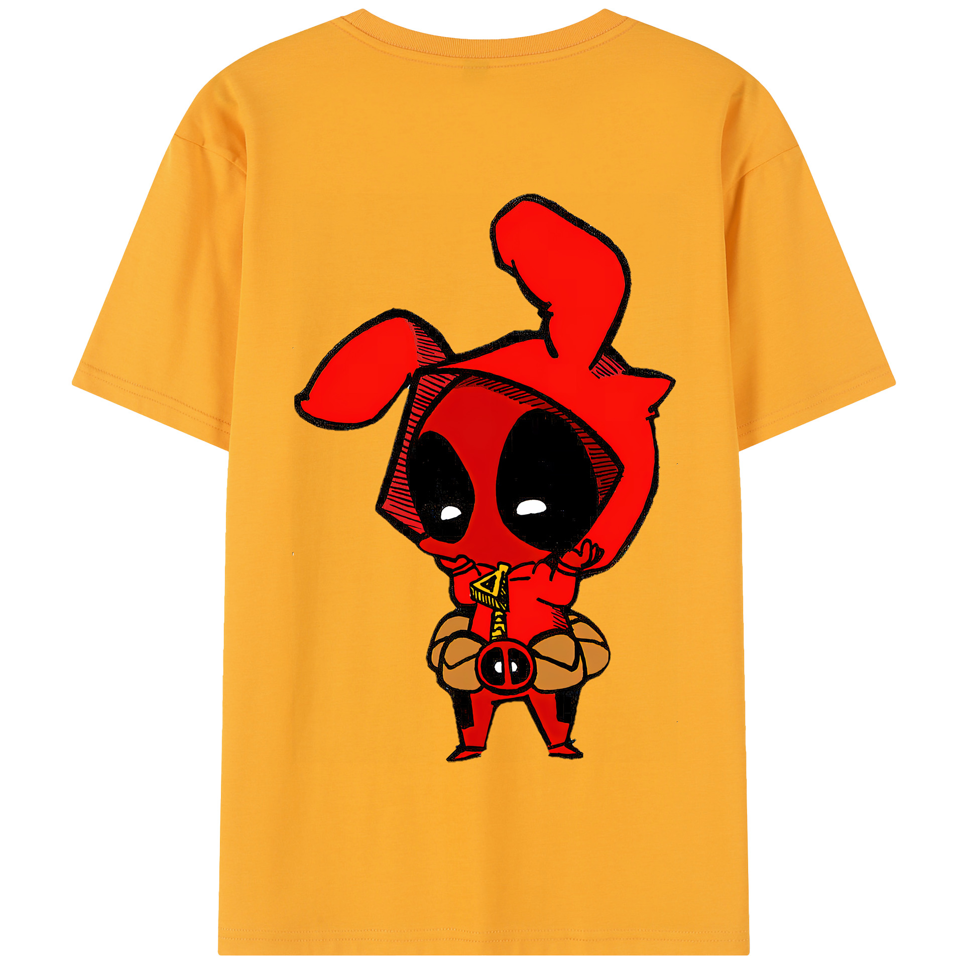 （画像用） Deadpool デッドプール 綿100％半袖Tシャツ（背面プリント）