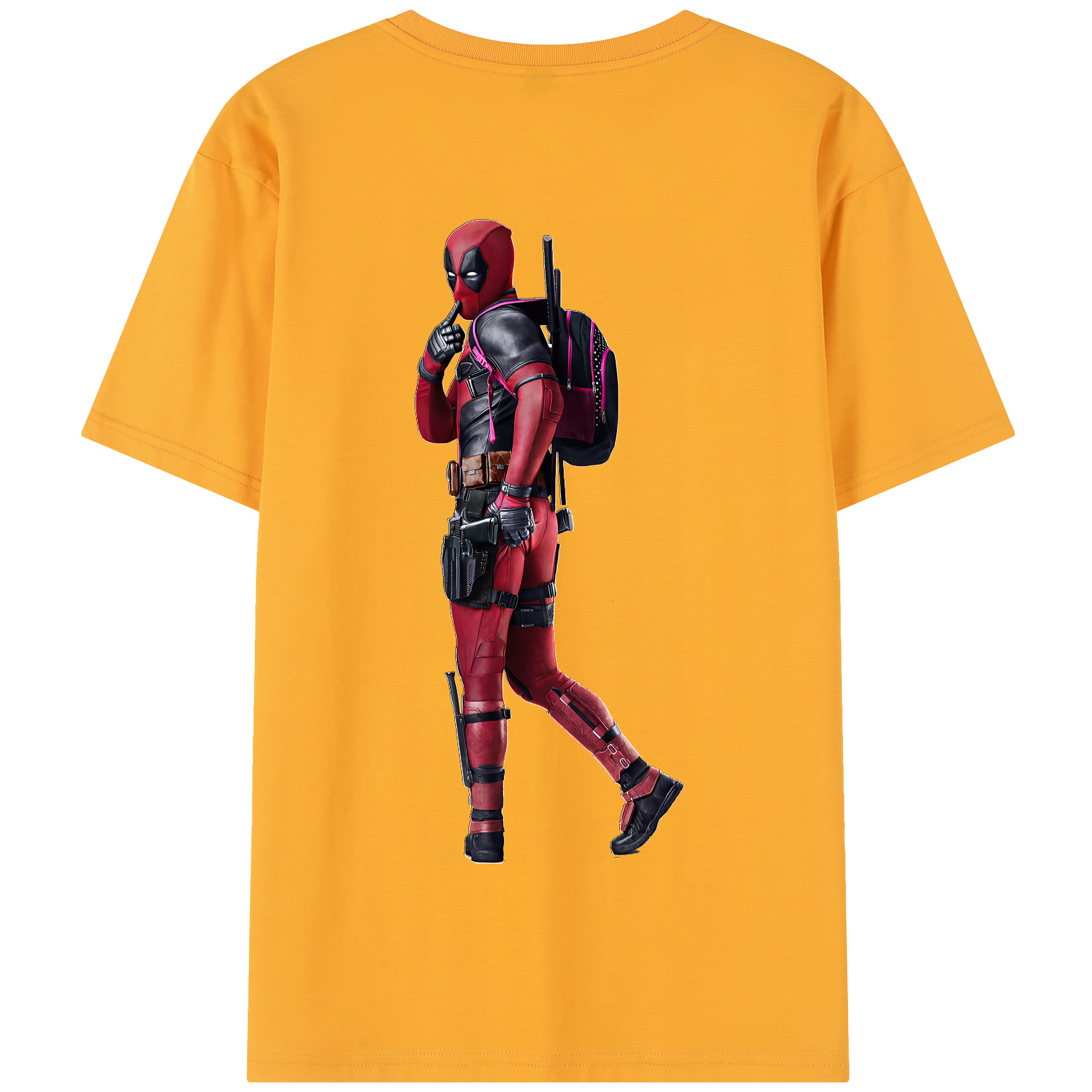 （画像用） Deadpool デッドプール 綿100％半袖Tシャツ（背面プリント）
