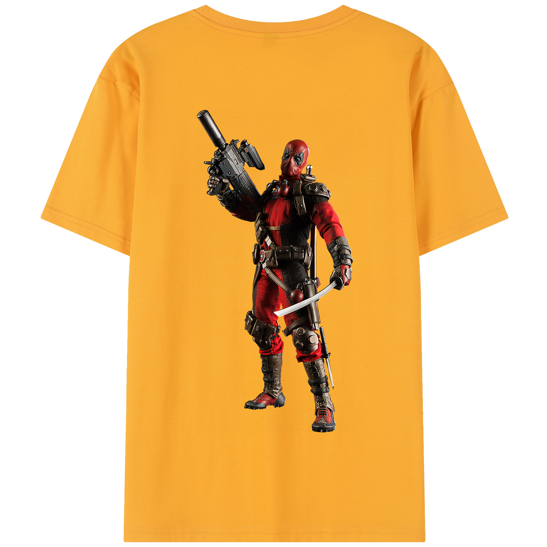 （画像用） Deadpool デッドプール 綿100％半袖Tシャツ（背面プリント）