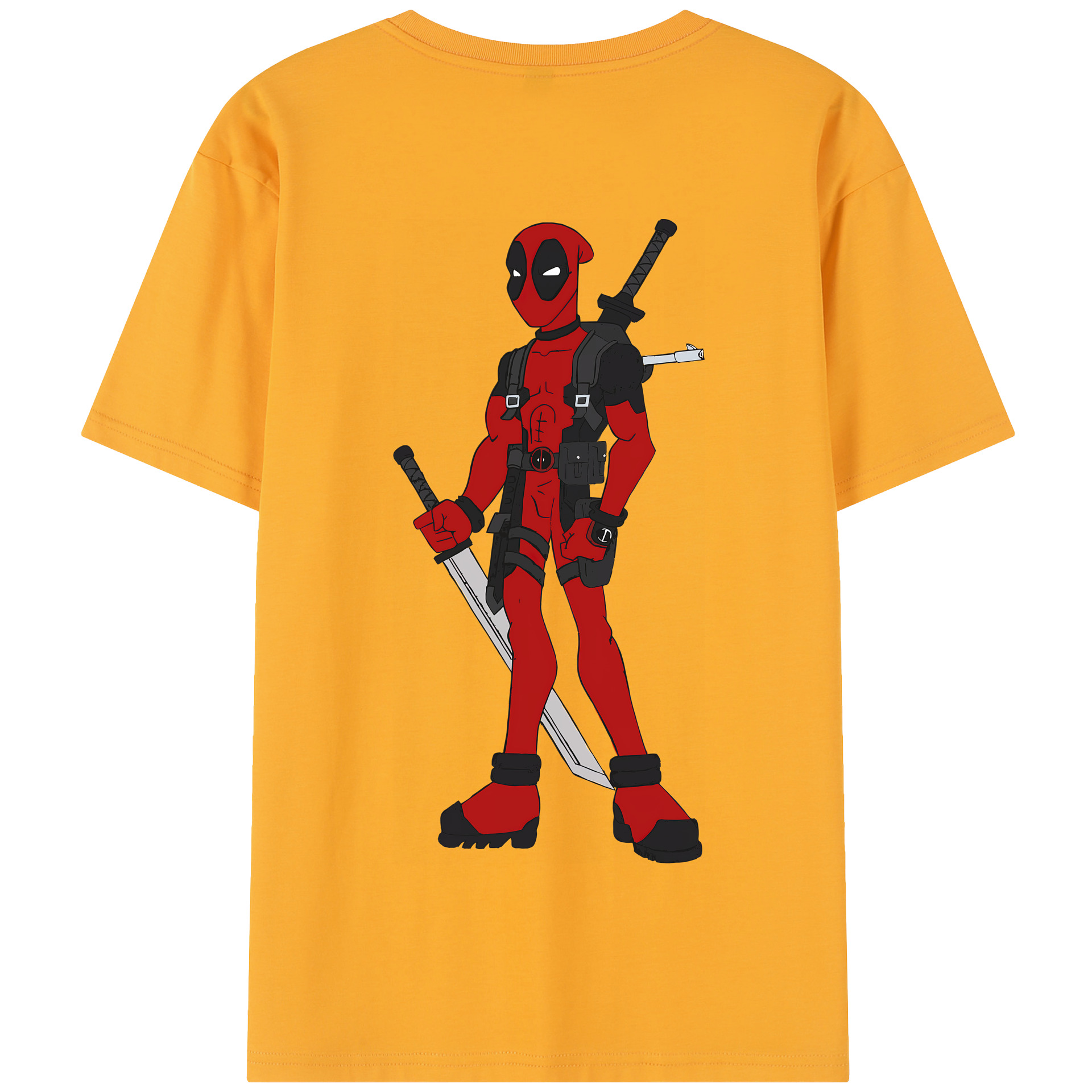 （画像用） Deadpool デッドプール 綿100％半袖Tシャツ（背面プリント）