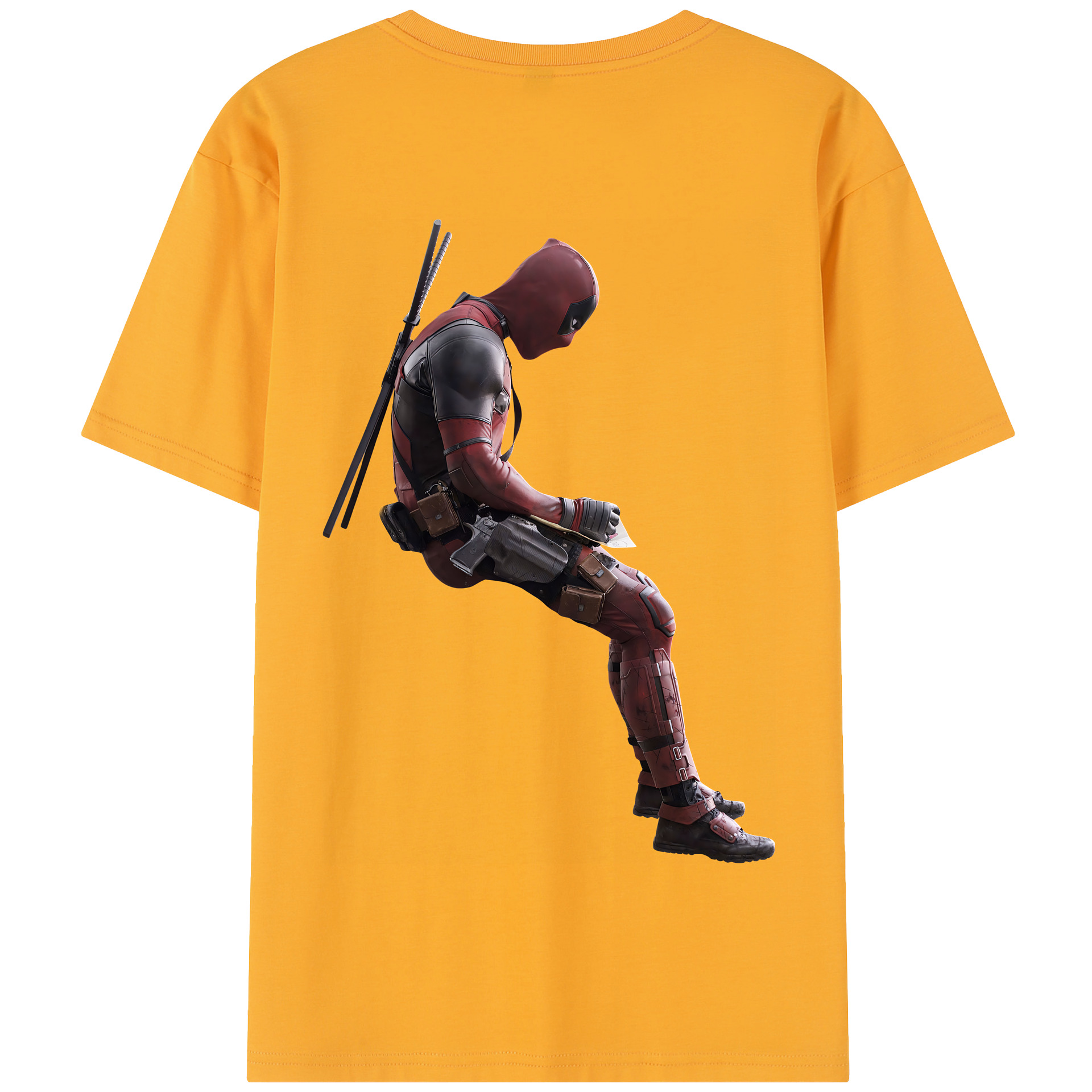 （画像用） Deadpool デッドプール 綿100％半袖Tシャツ（背面プリント）
