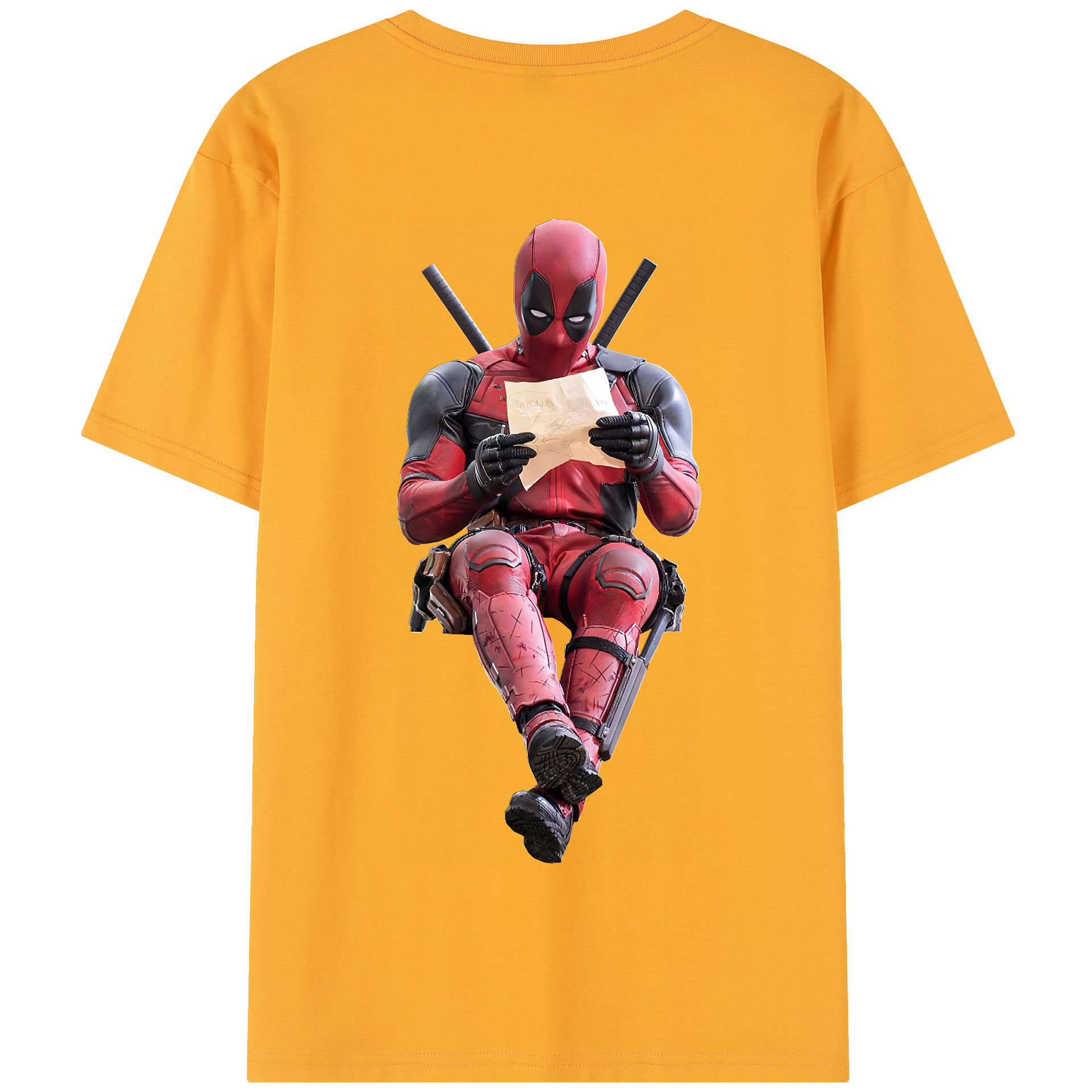 （画像用） Deadpool デッドプール 綿100％半袖Tシャツ（背面プリント）