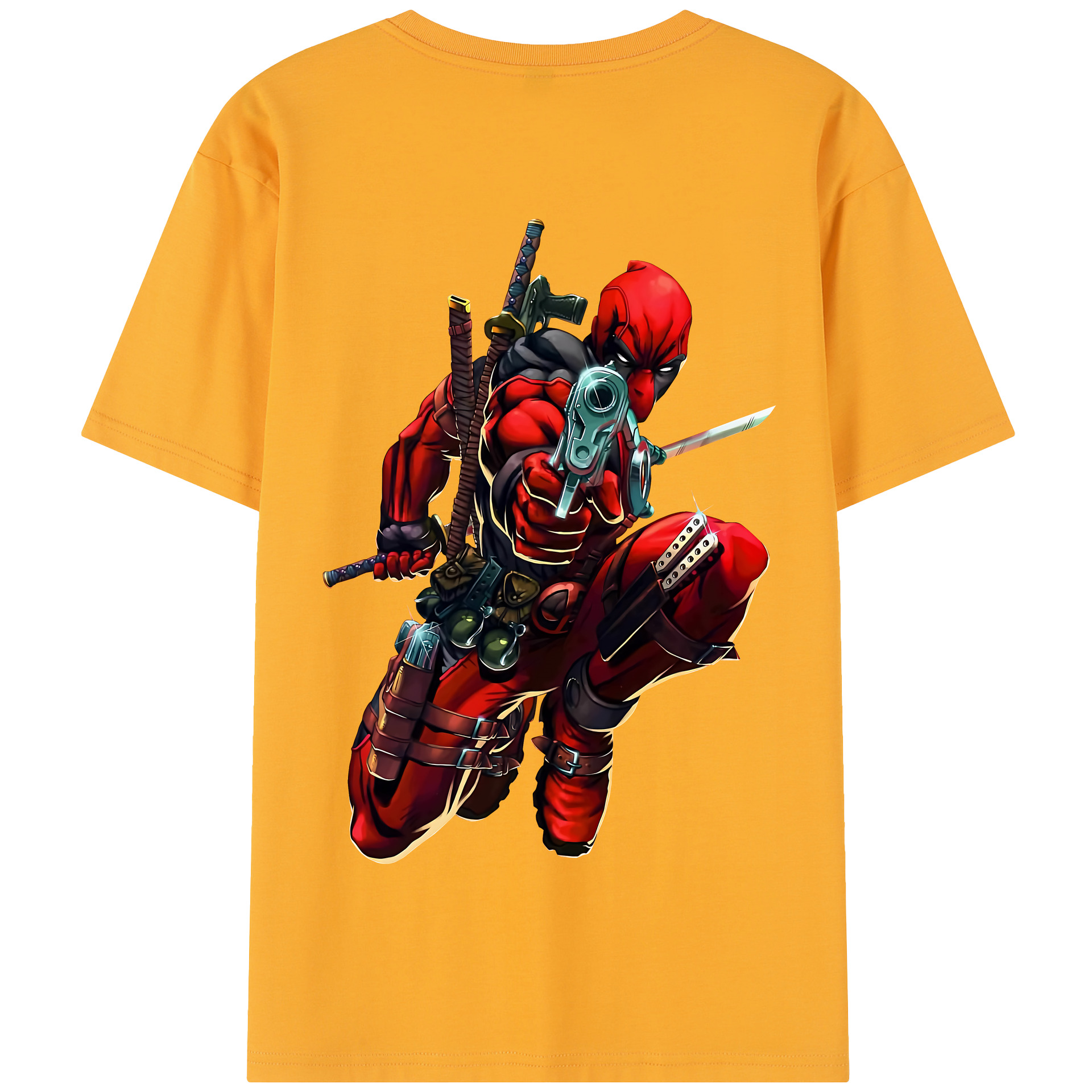（画像用） Deadpool デッドプール 綿100％半袖Tシャツ（背面プリント）