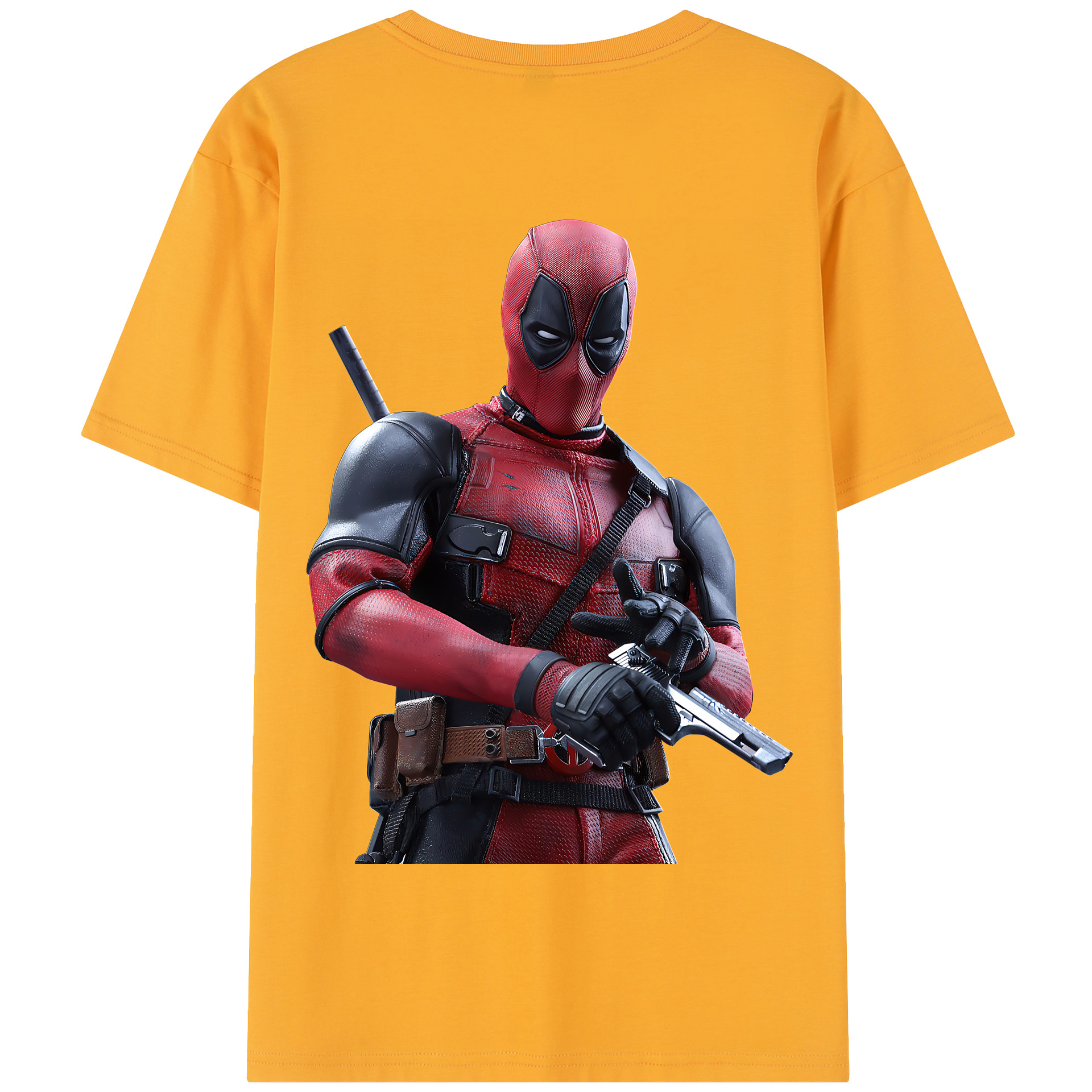 （画像用） Deadpool デッドプール 綿100％半袖Tシャツ（背面プリント）