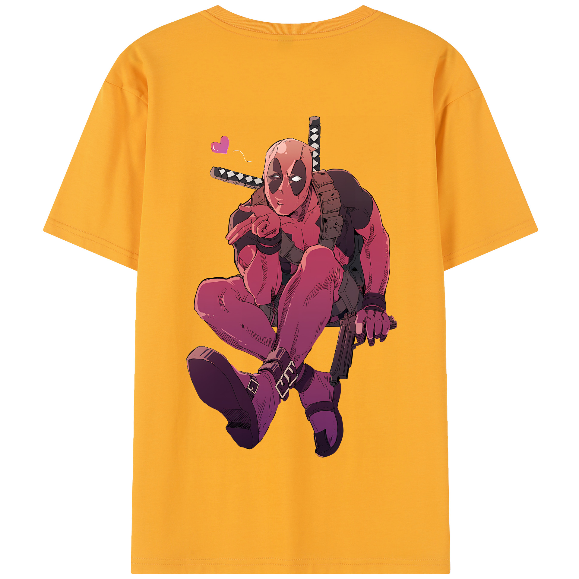 （画像用） Deadpool デッドプール 綿100％半袖Tシャツ（背面プリント）