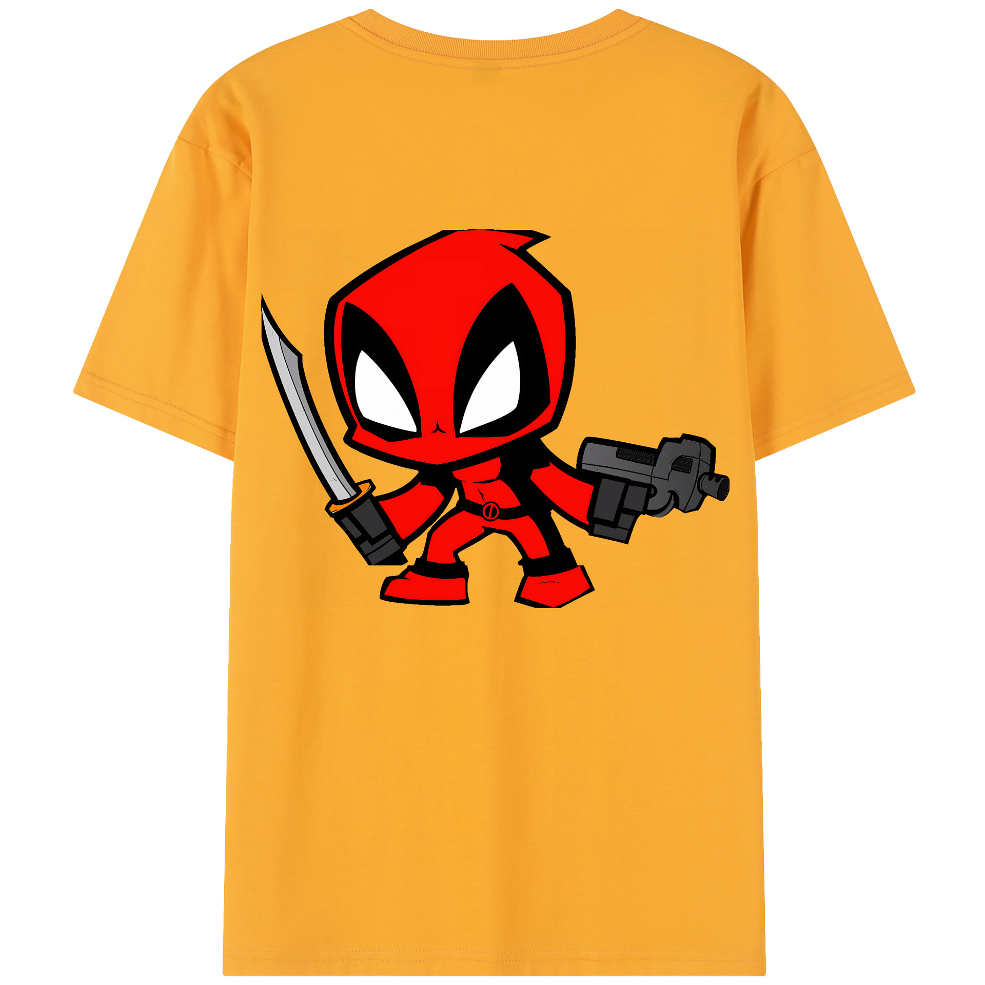 （画像用） Deadpool デッドプール 綿100％半袖Tシャツ（背面プリント）