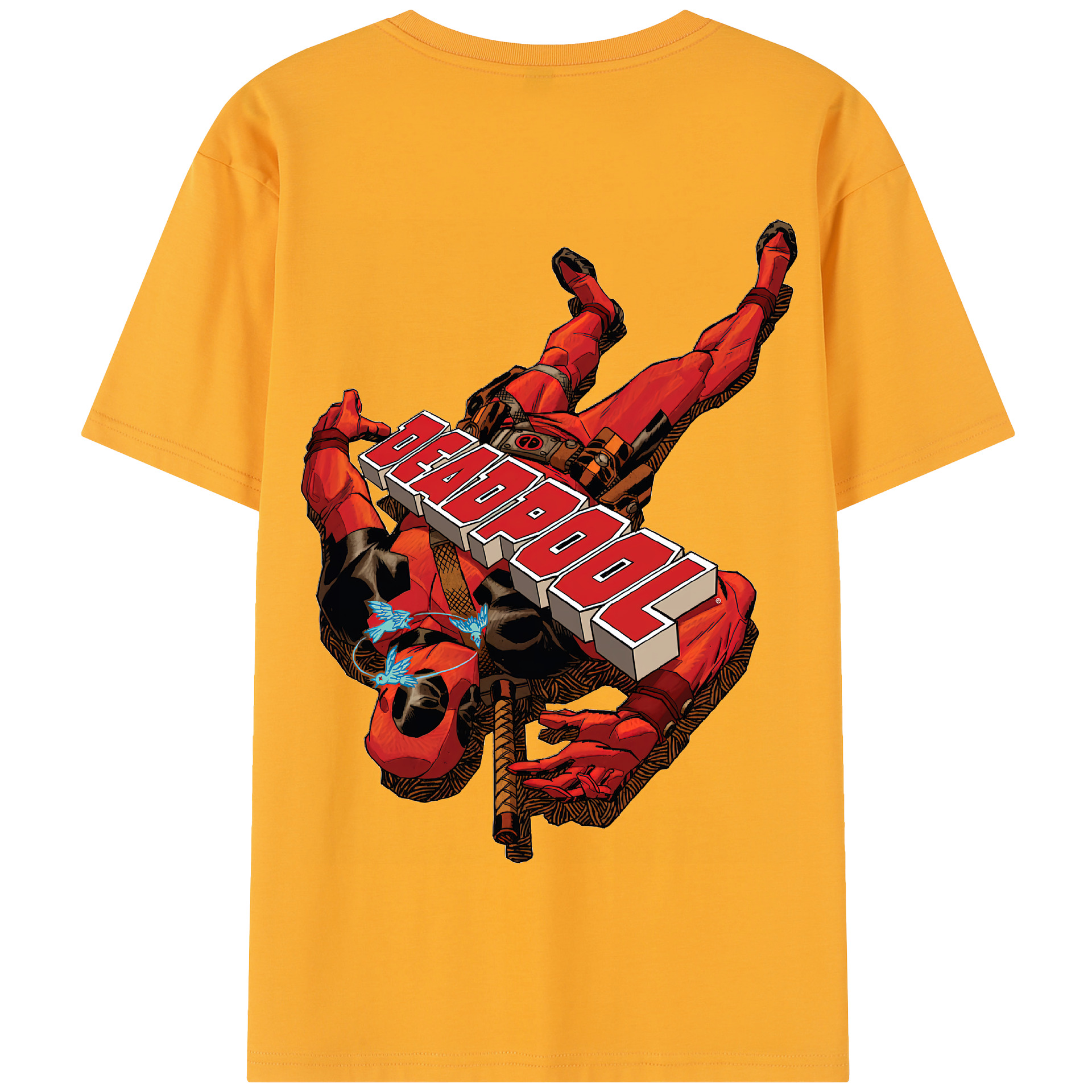 （画像用） Deadpool デッドプール 綿100％半袖Tシャツ（背面プリント）