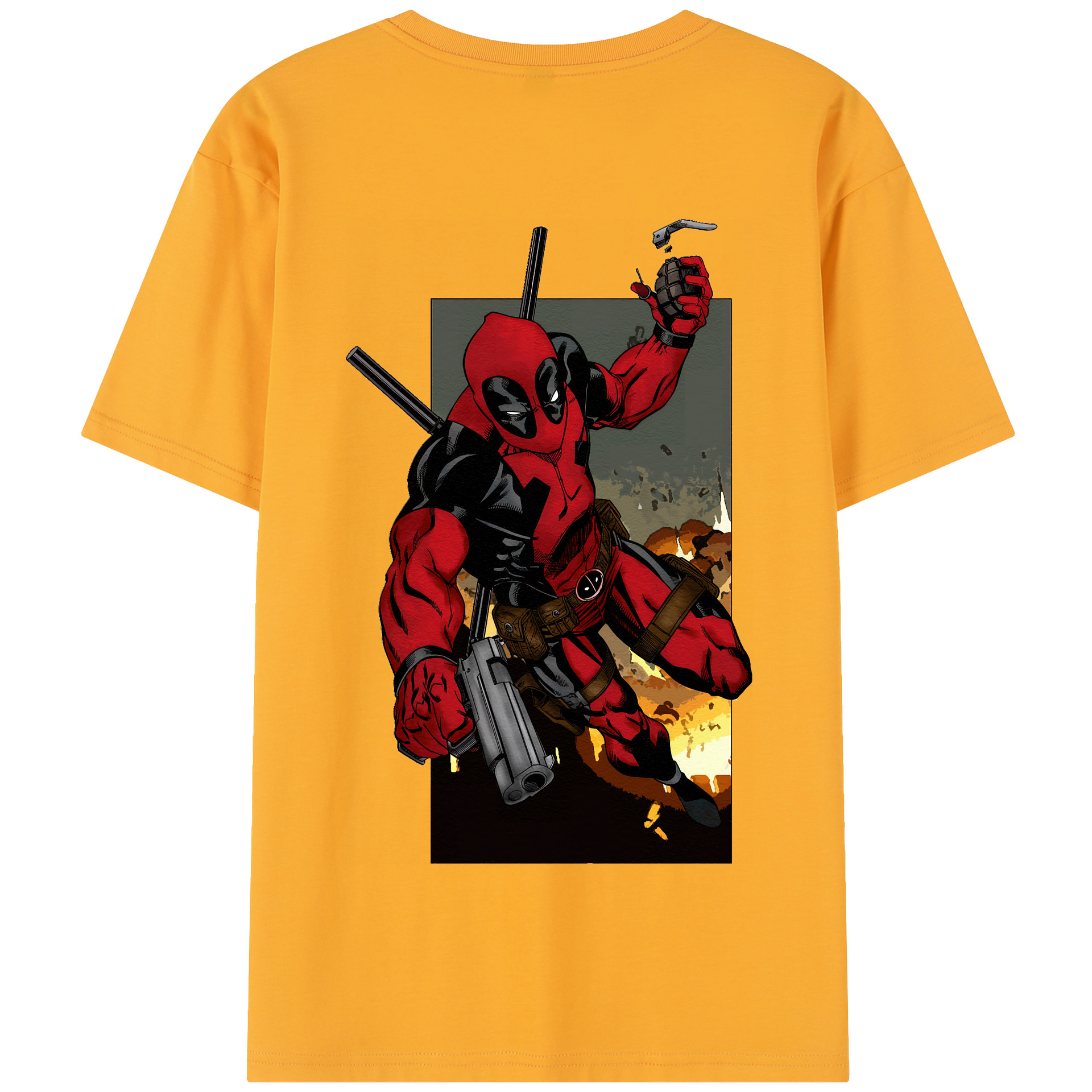 （画像用） Deadpool デッドプール 綿100％半袖Tシャツ（背面プリント）