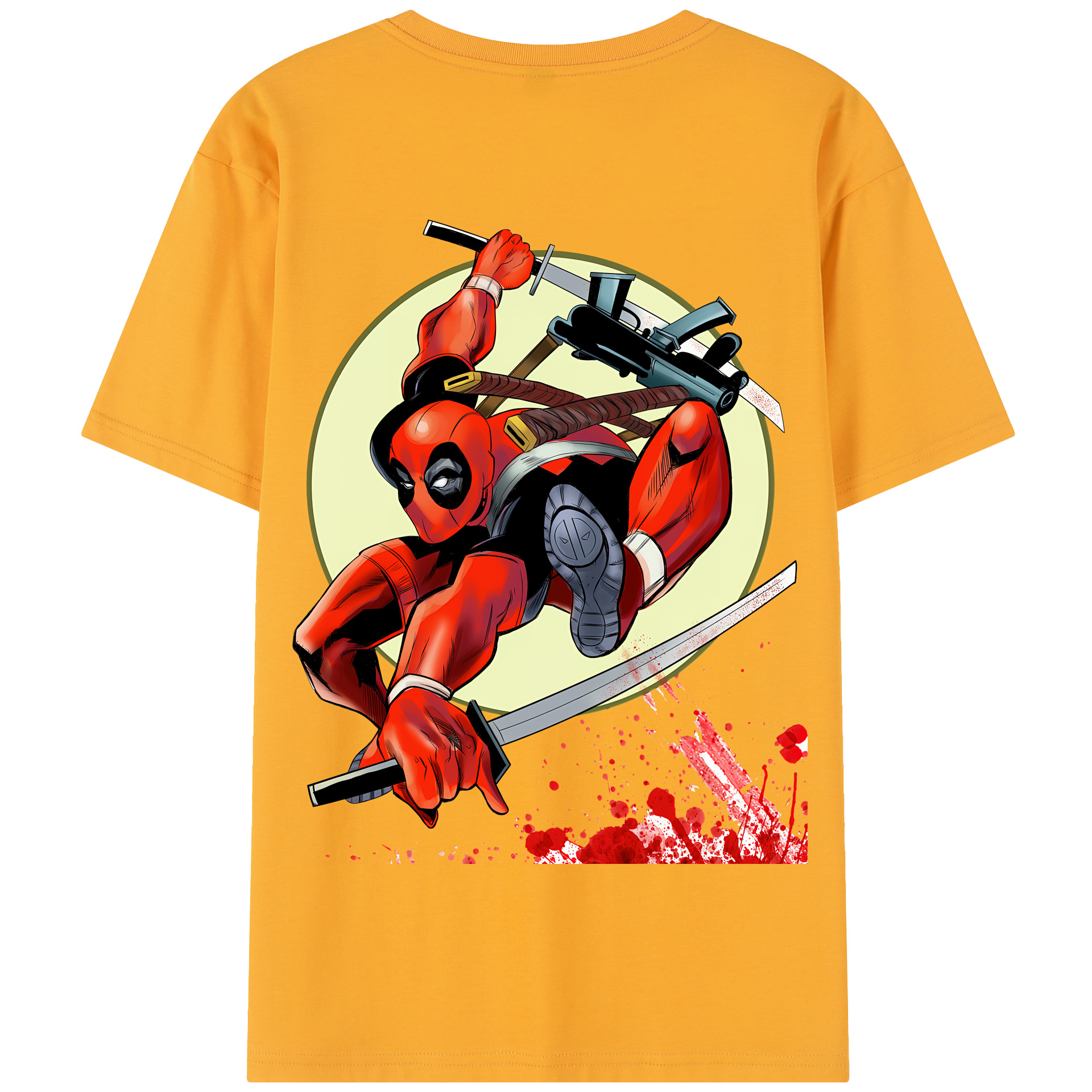 （画像用） Deadpool デッドプール 綿100％半袖Tシャツ（背面プリント）