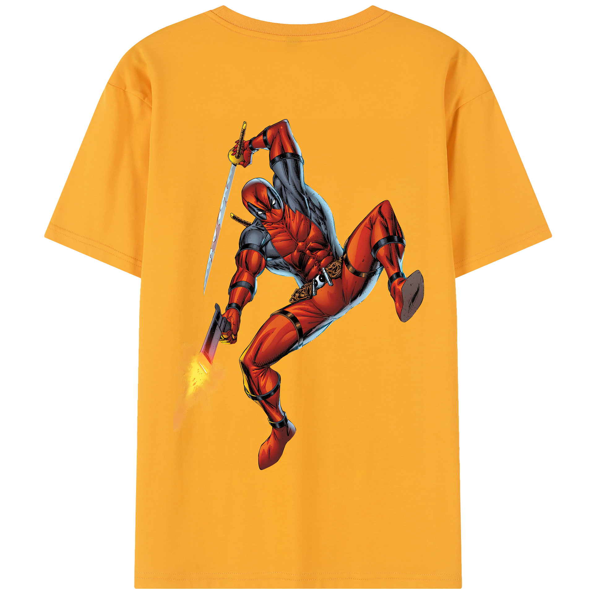 （画像用） Deadpool デッドプール 綿100％半袖Tシャツ（背面プリント）