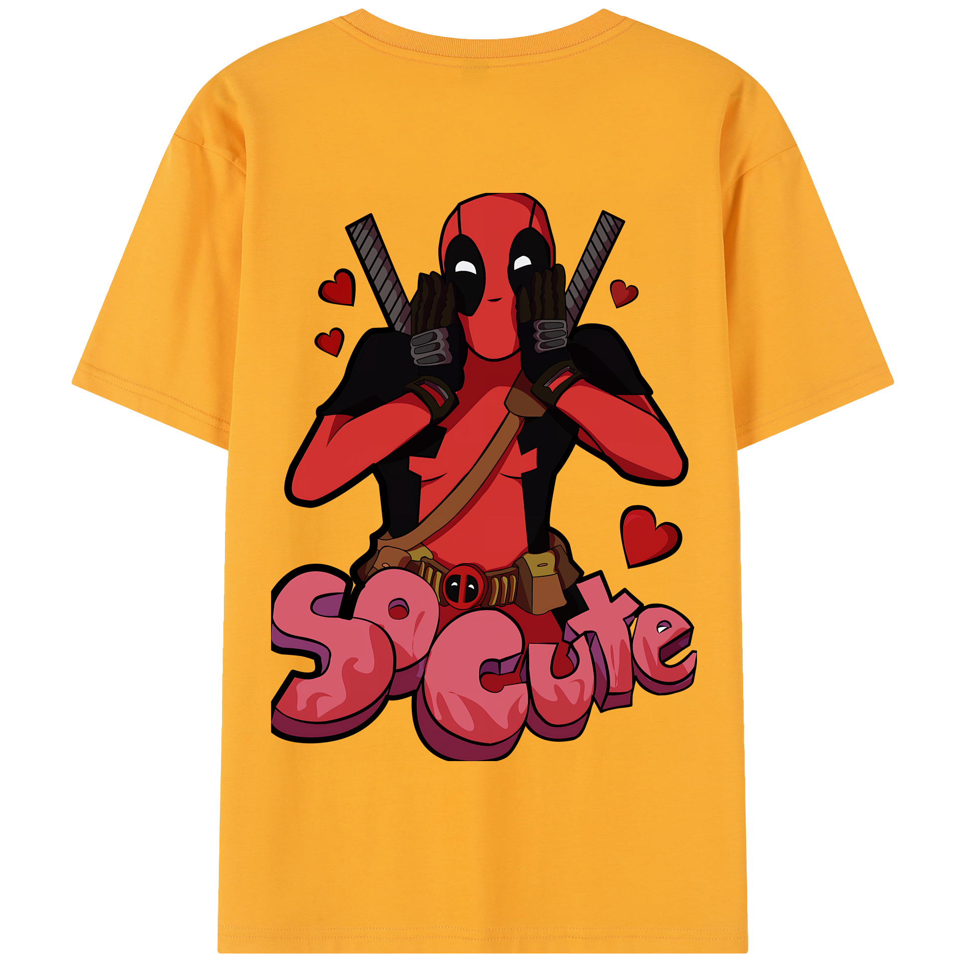（画像用） Deadpool デッドプール 綿100％半袖Tシャツ（背面プリント）