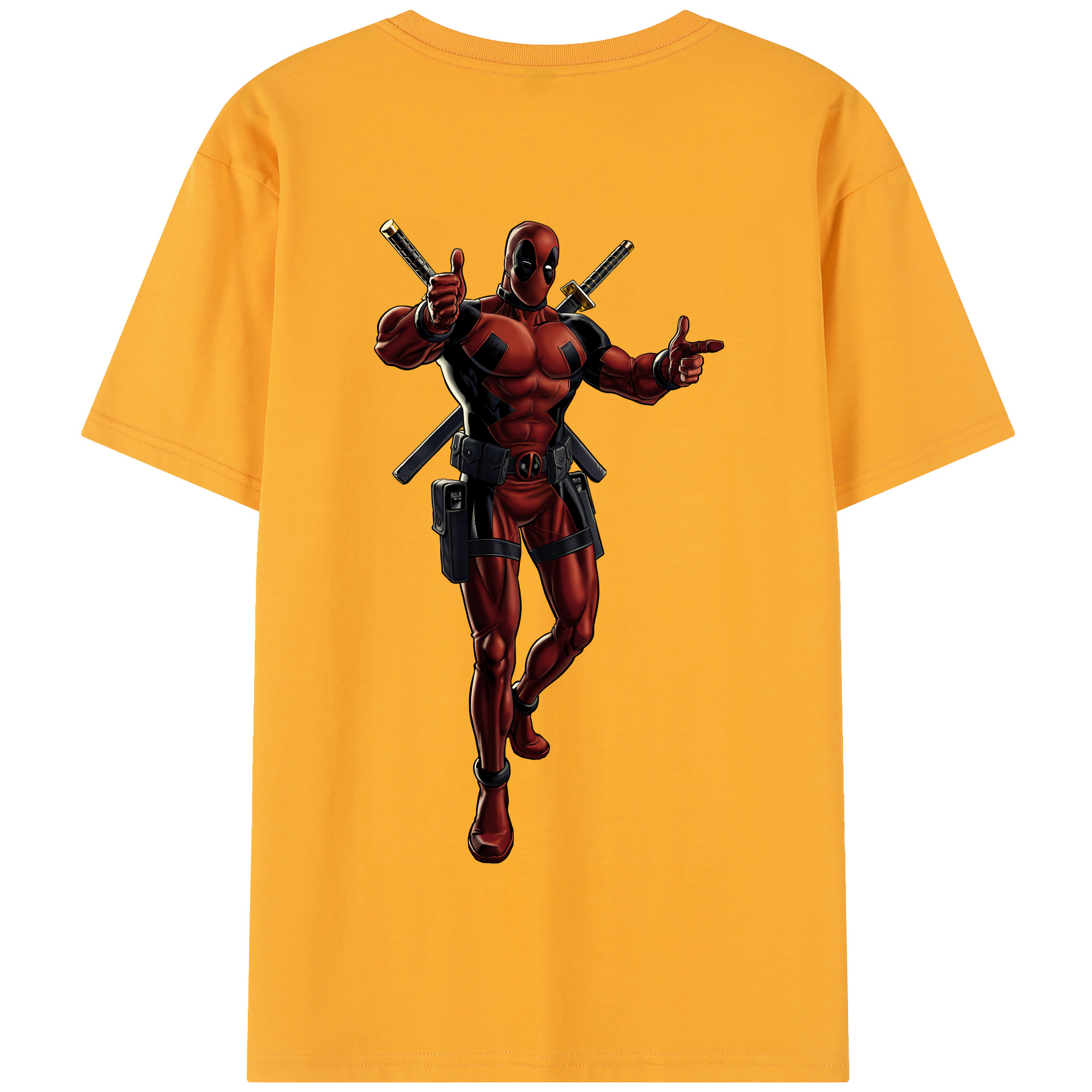 （画像用） Deadpool デッドプール 綿100％半袖Tシャツ（背面プリント）