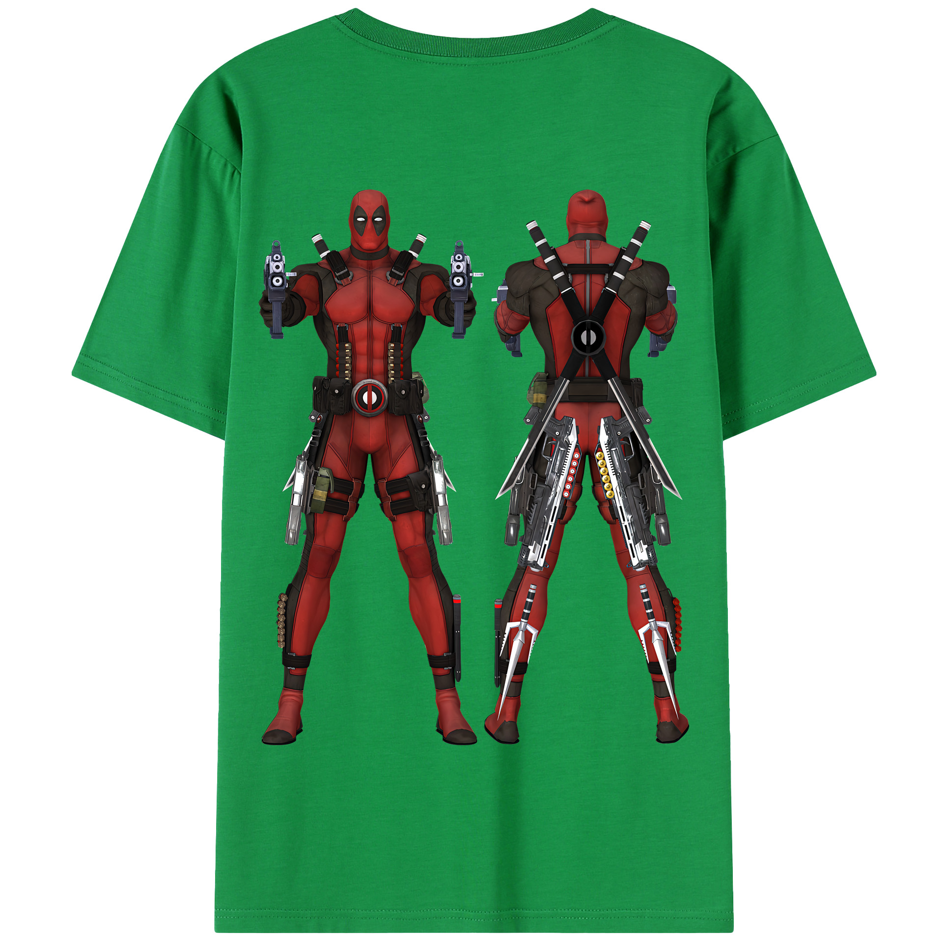 （画像用） Deadpool デッドプール 綿100％半袖Tシャツ（背面プリント）