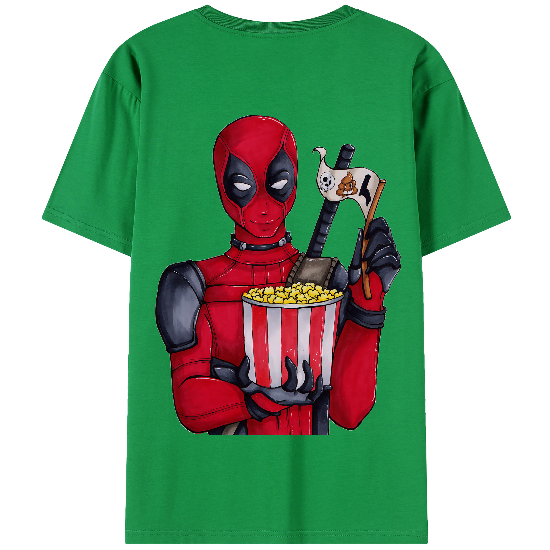 （画像用） Deadpool デッドプール 綿100％半袖Tシャツ（背面プリント）