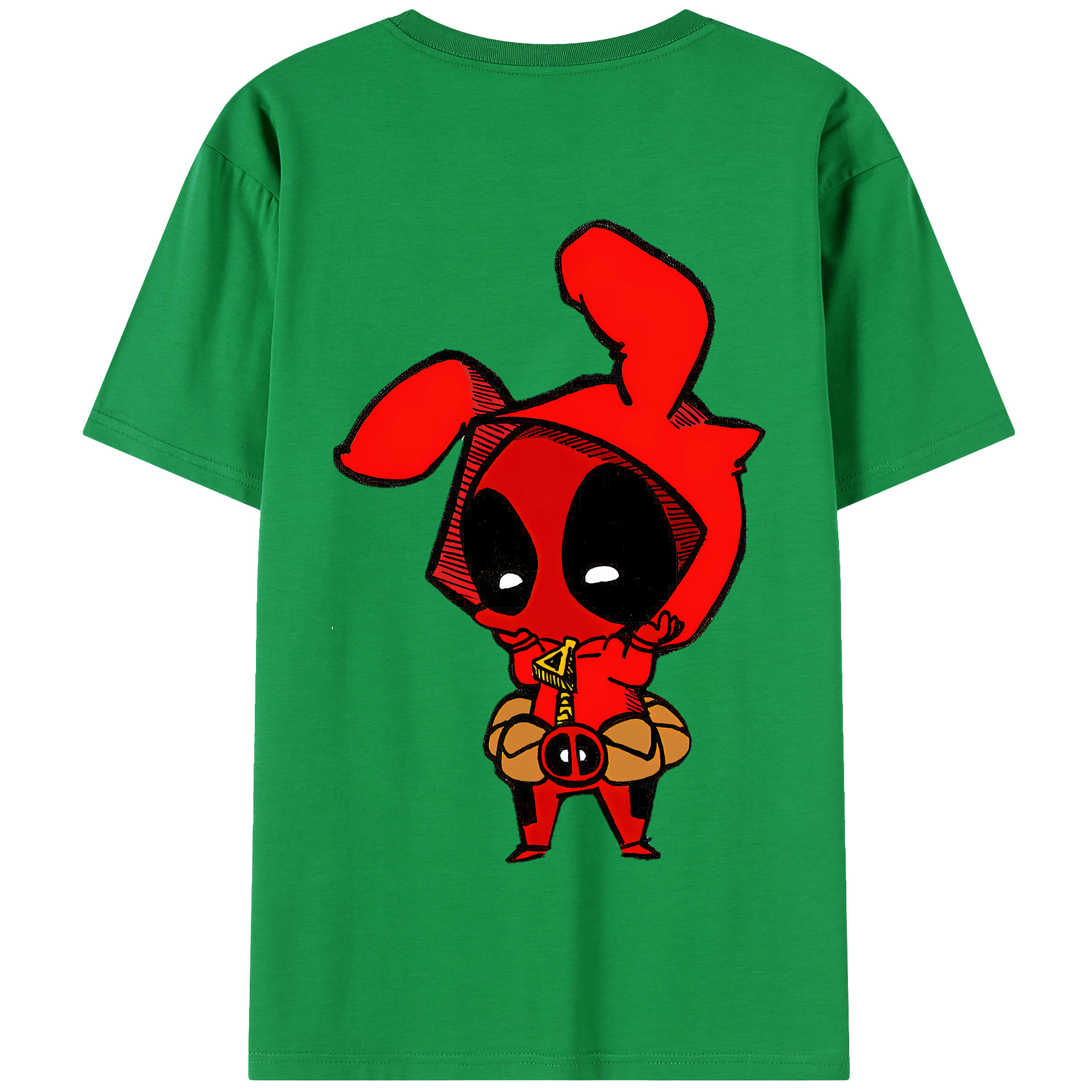 （画像用） Deadpool デッドプール 綿100％半袖Tシャツ（背面プリント）