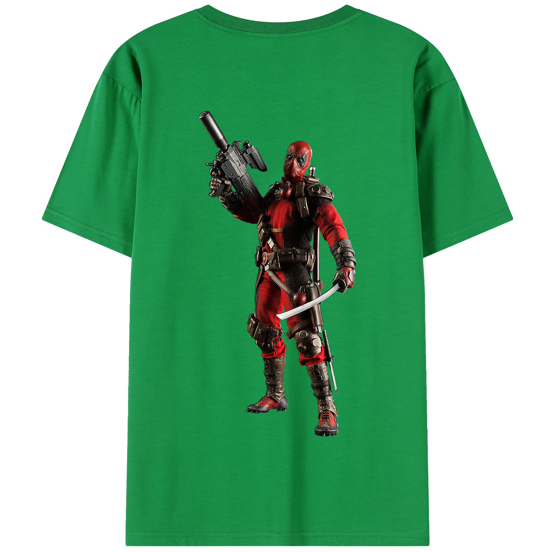 （画像用） Deadpool デッドプール 綿100％半袖Tシャツ（背面プリント）