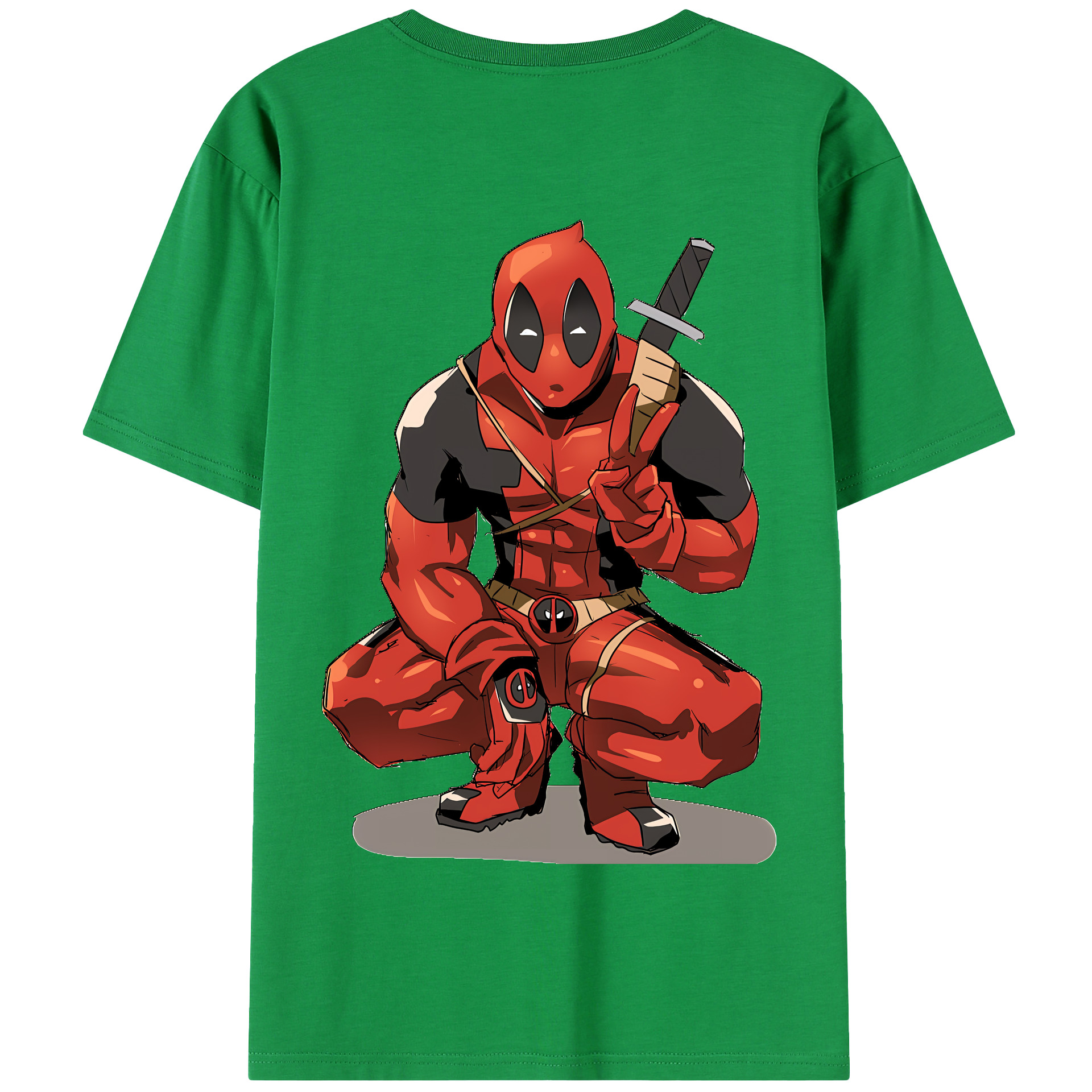 （画像用） Deadpool デッドプール 綿100％半袖Tシャツ（背面プリント）