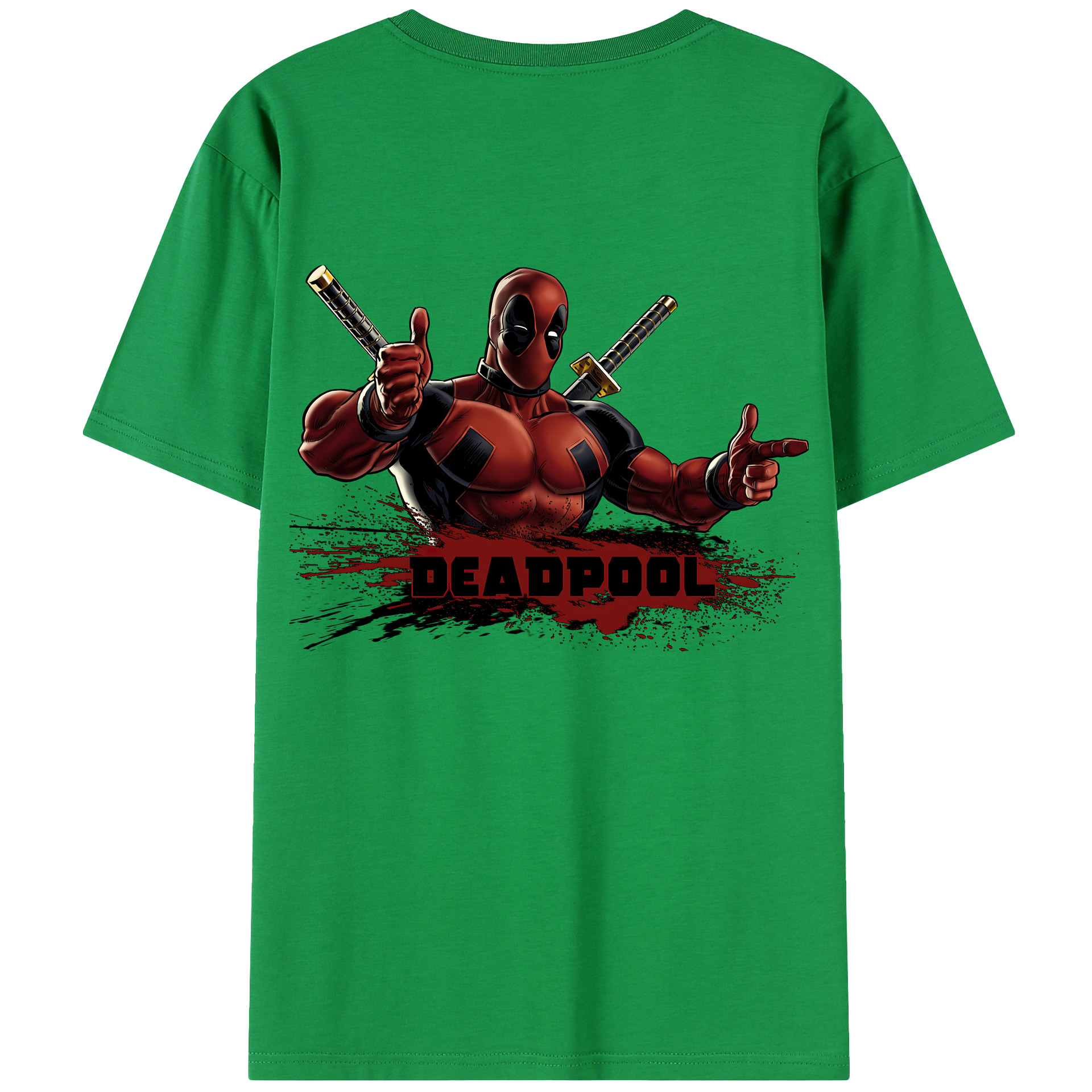 （画像用） Deadpool デッドプール 綿100％半袖Tシャツ（背面プリント）