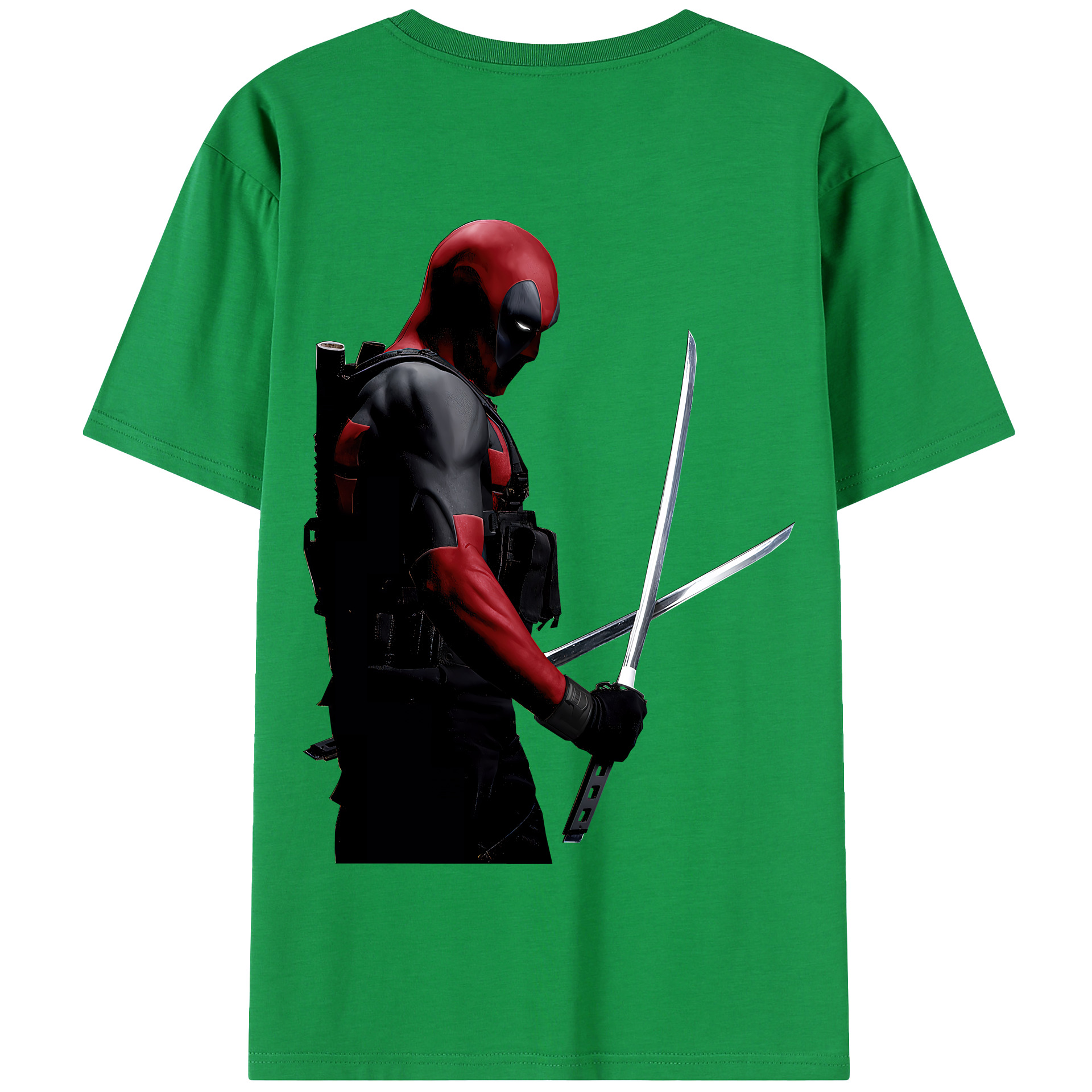 （画像用） Deadpool デッドプール 綿100％半袖Tシャツ（背面プリント）