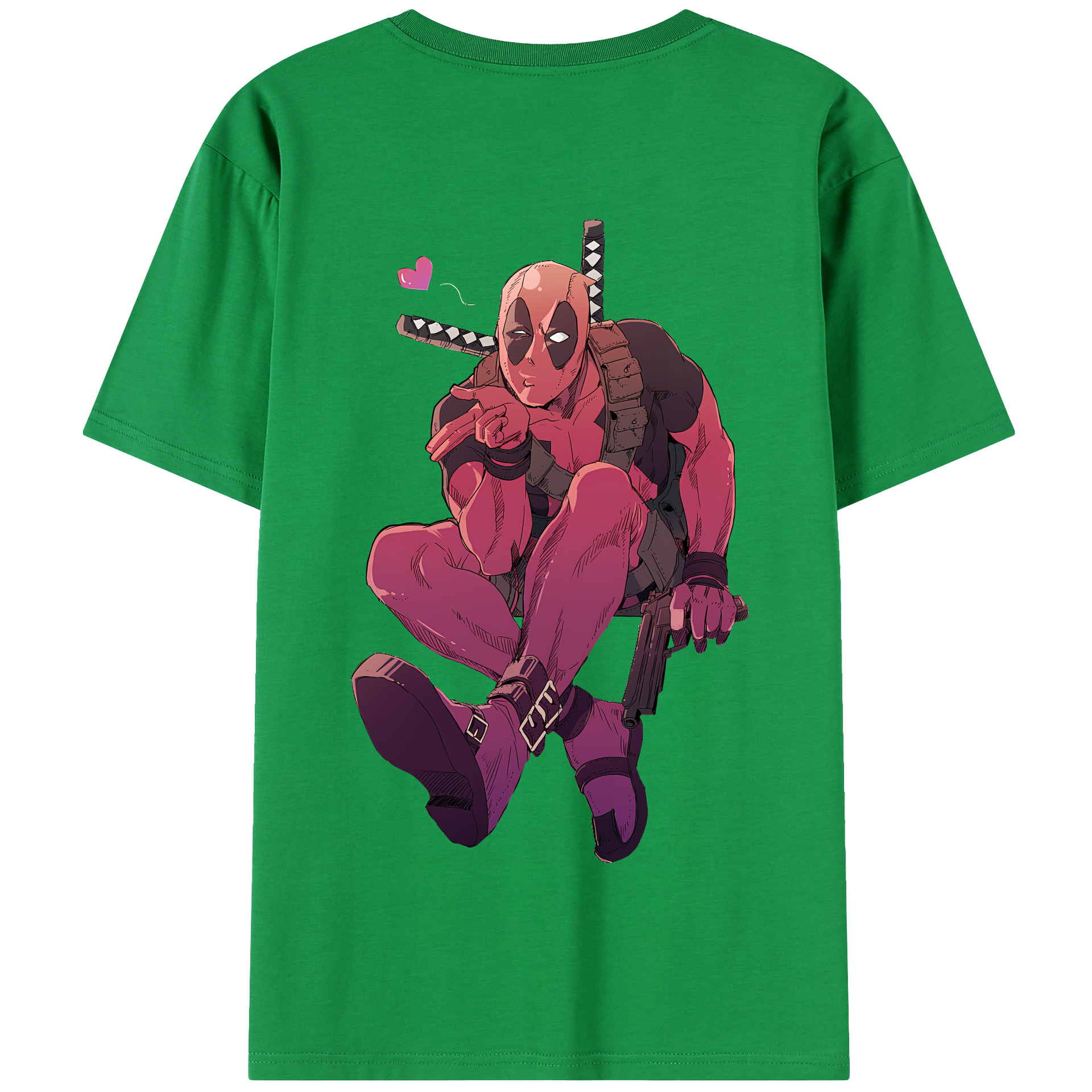 （画像用） Deadpool デッドプール 綿100％半袖Tシャツ（背面プリント）