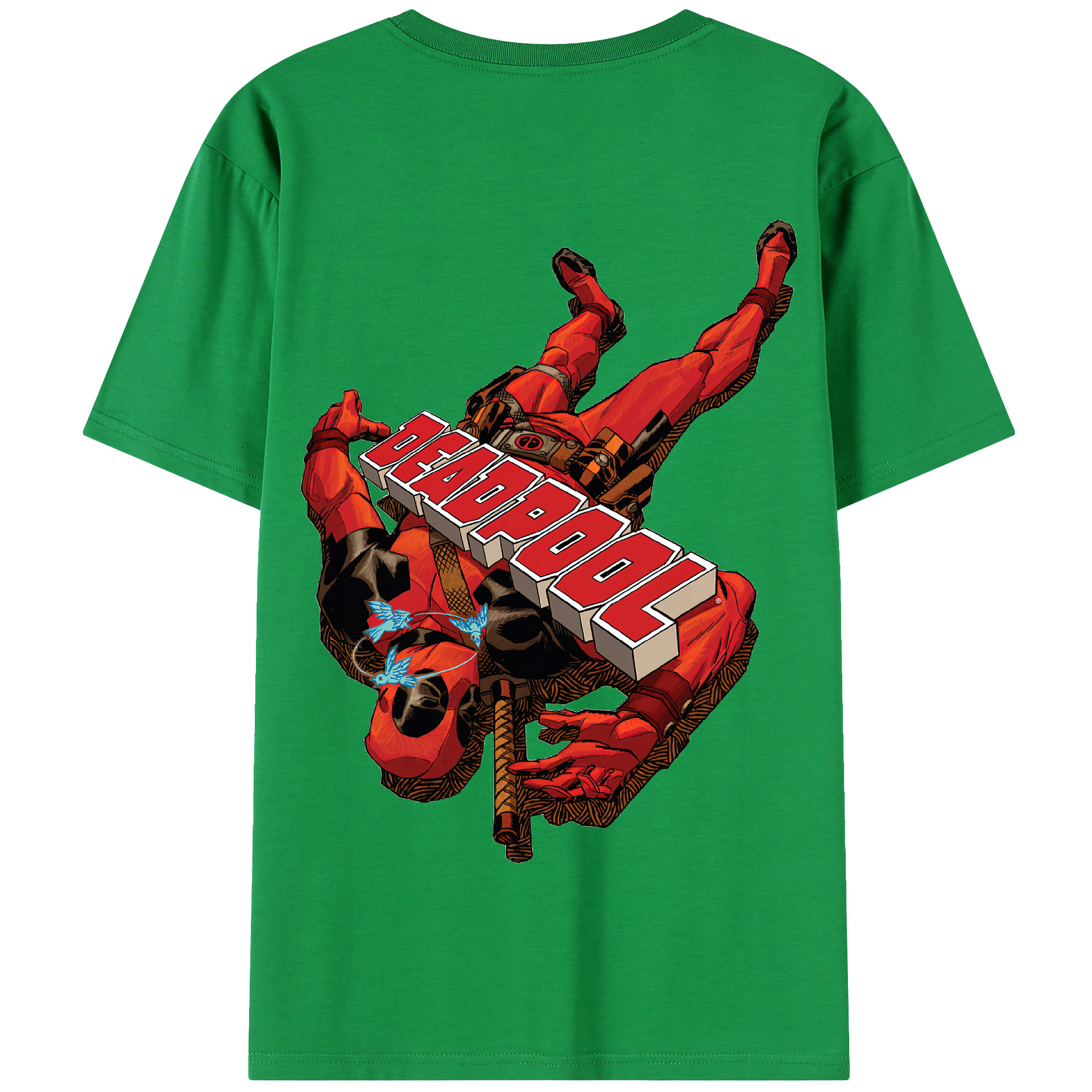 （画像用） Deadpool デッドプール 綿100％半袖Tシャツ（背面プリント）