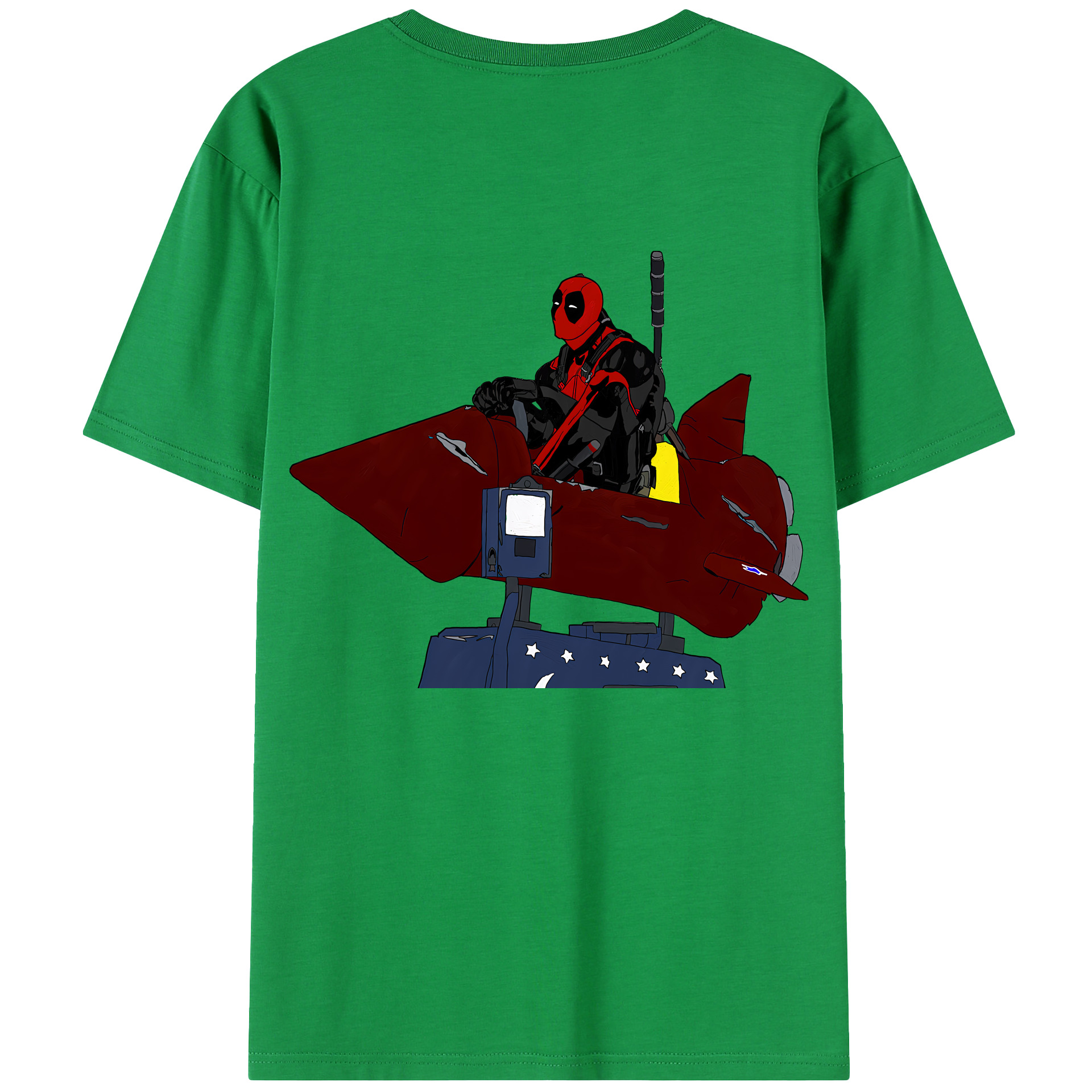 （画像用） Deadpool デッドプール 綿100％半袖Tシャツ（背面プリント）