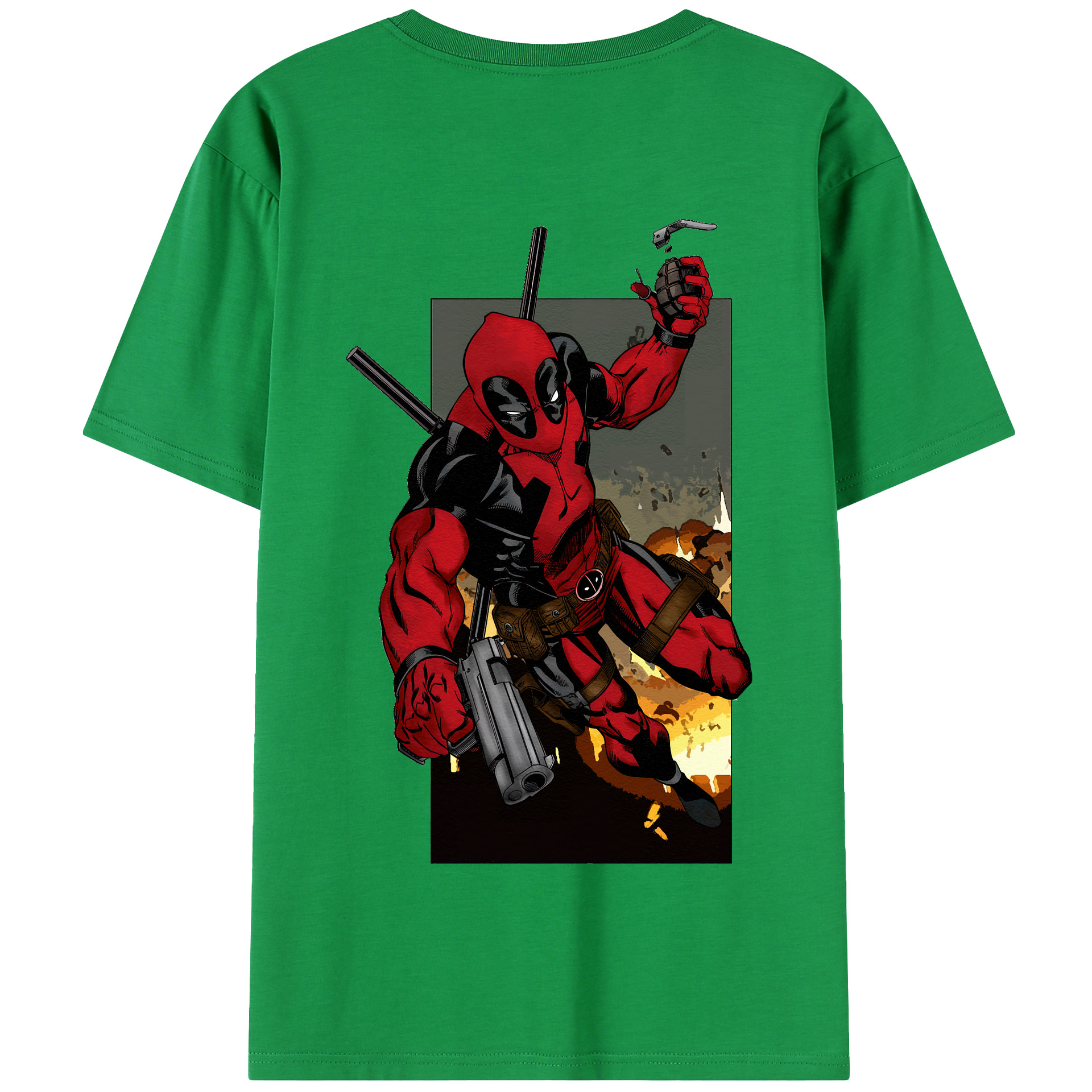 （画像用） Deadpool デッドプール 綿100％半袖Tシャツ（背面プリント）