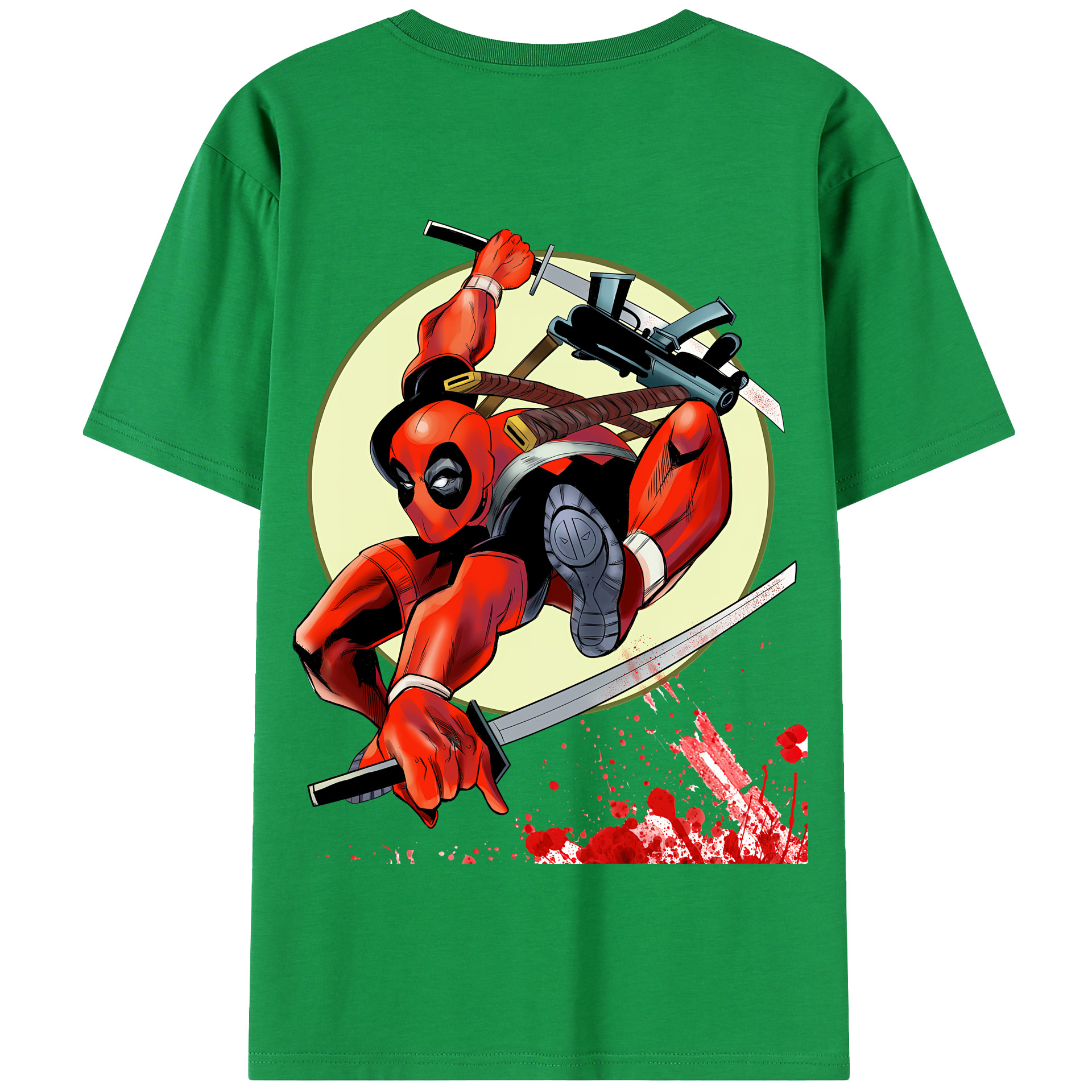 （画像用） Deadpool デッドプール 綿100％半袖Tシャツ（背面プリント）