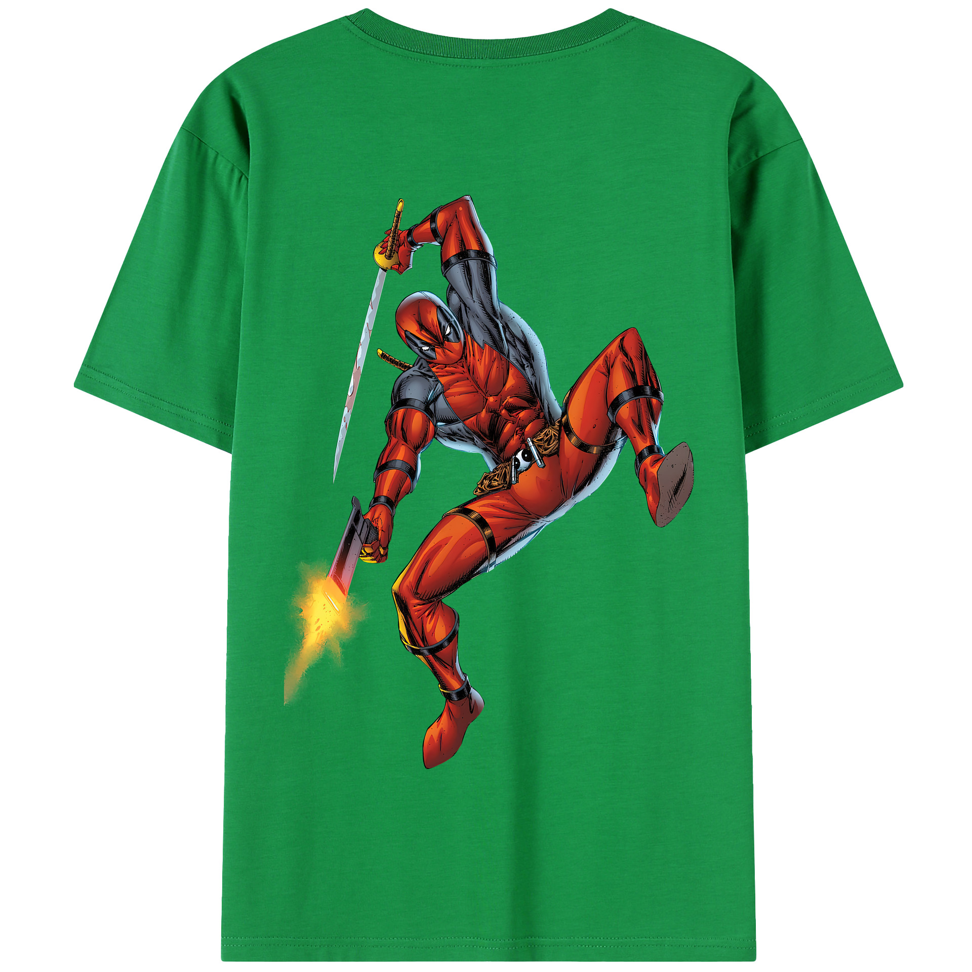（画像用） Deadpool デッドプール 綿100％半袖Tシャツ（背面プリント）