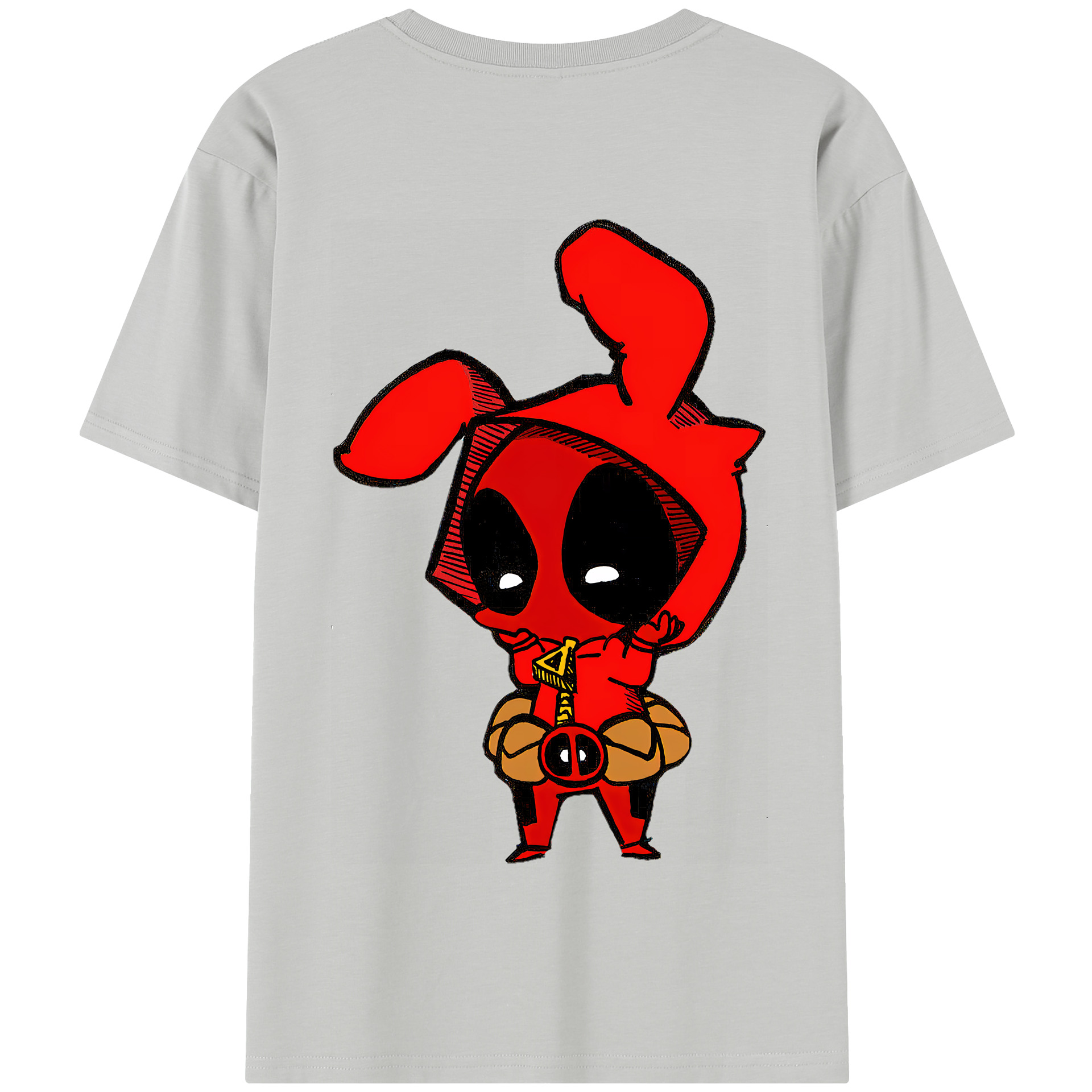 （画像用） Deadpool デッドプール 綿100％半袖Tシャツ（背面プリント）