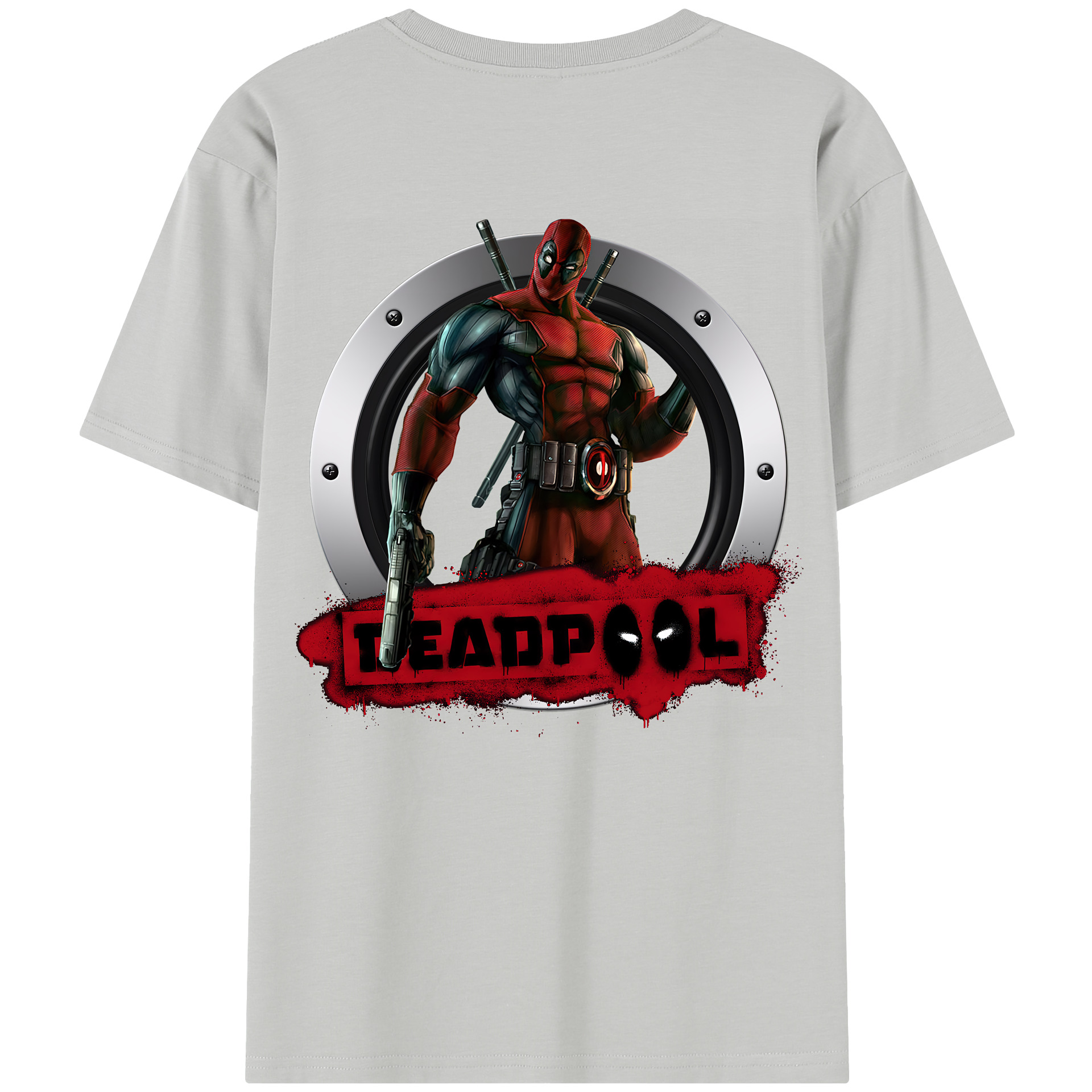 （画像用） Deadpool デッドプール 綿100％半袖Tシャツ（背面プリント）
