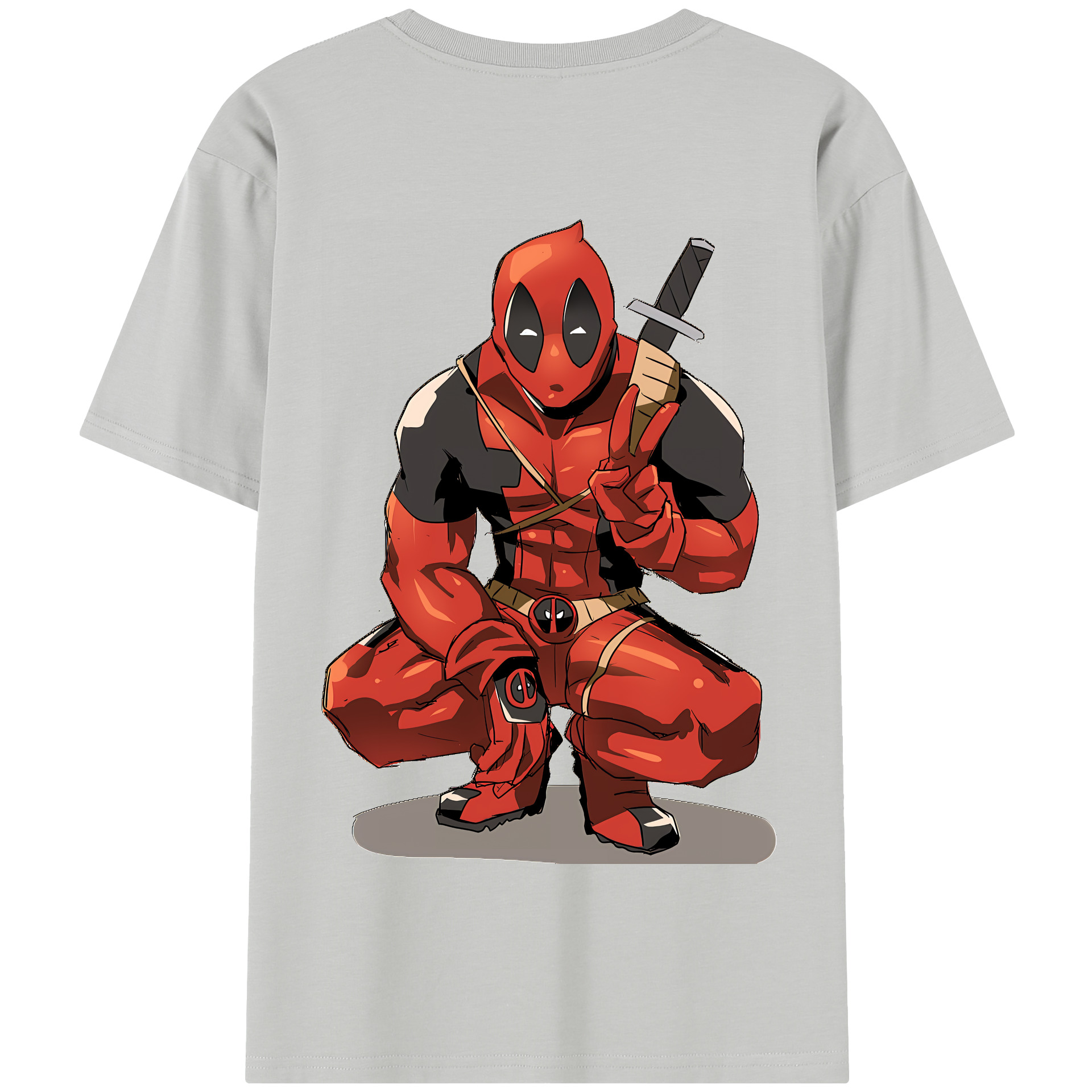 （画像用） Deadpool デッドプール 綿100％半袖Tシャツ（背面プリント）