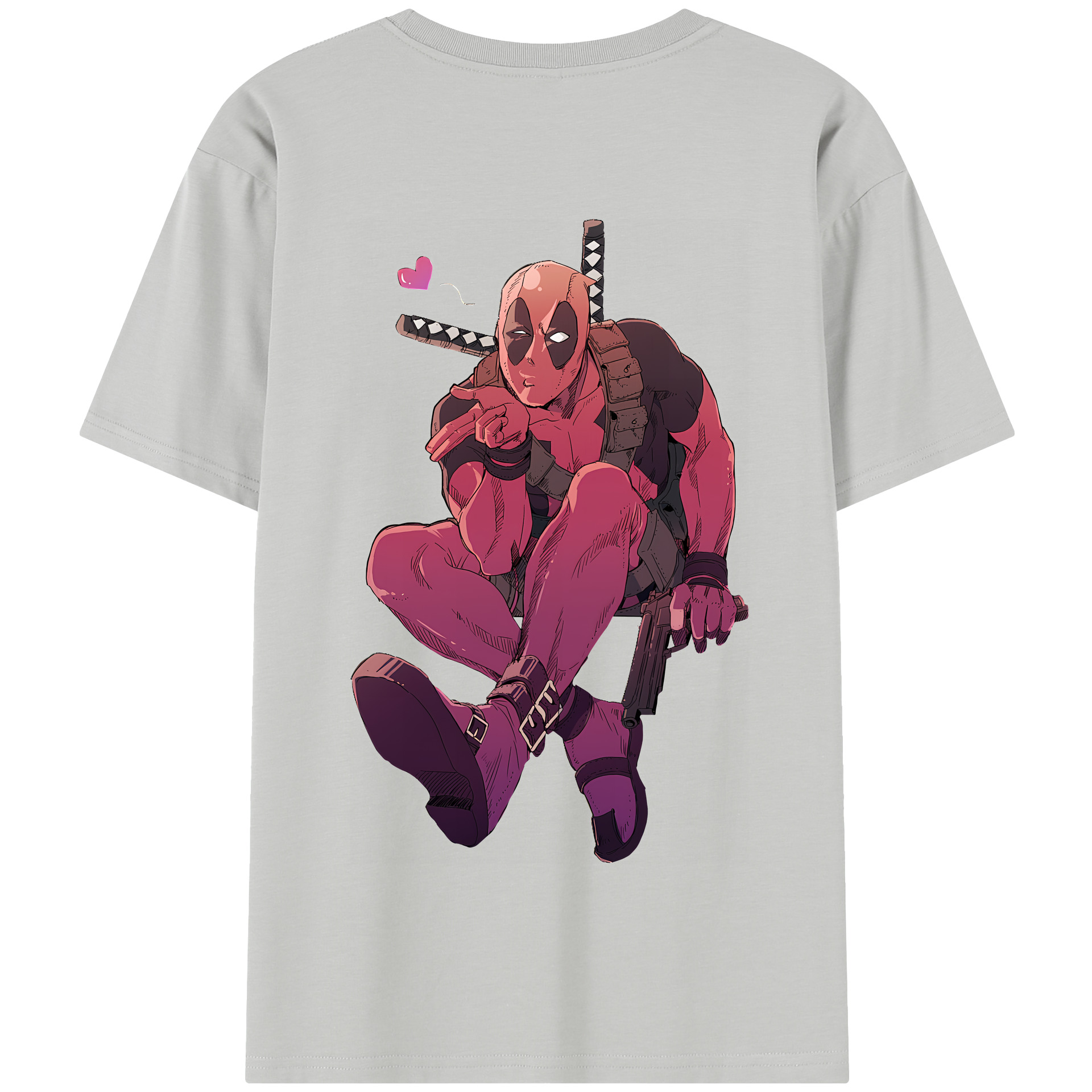 （画像用） Deadpool デッドプール 綿100％半袖Tシャツ（背面プリント）