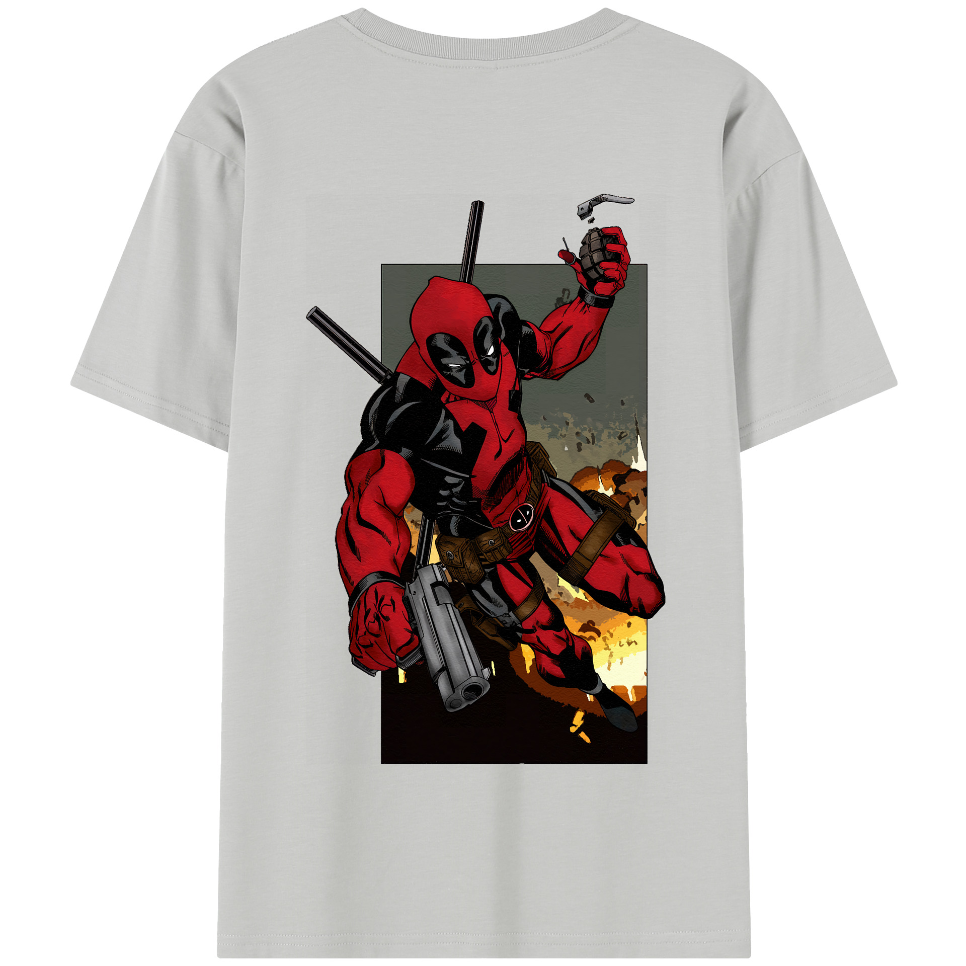 （画像用） Deadpool デッドプール 綿100％半袖Tシャツ（背面プリント）