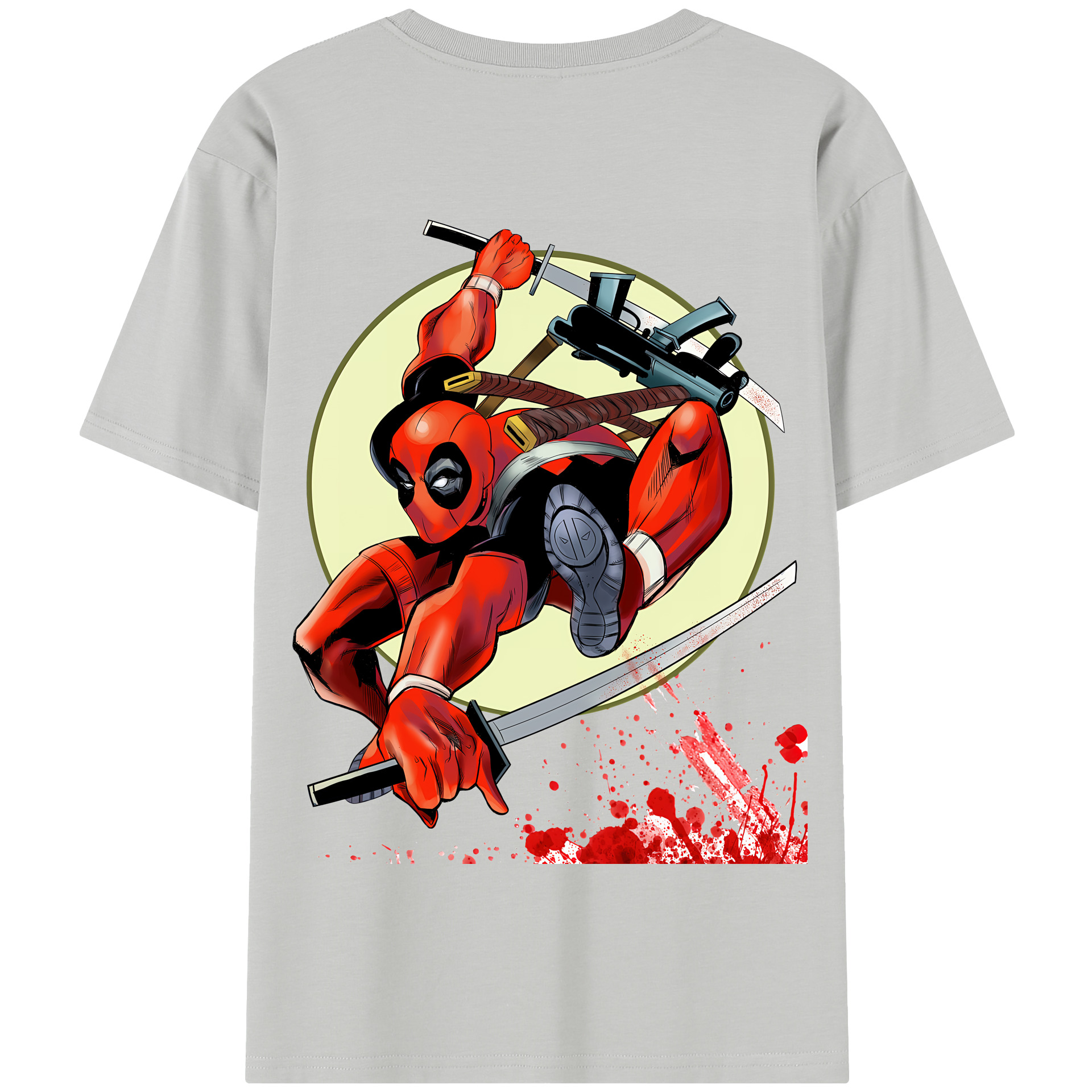 （画像用） Deadpool デッドプール 綿100％半袖Tシャツ（背面プリント）