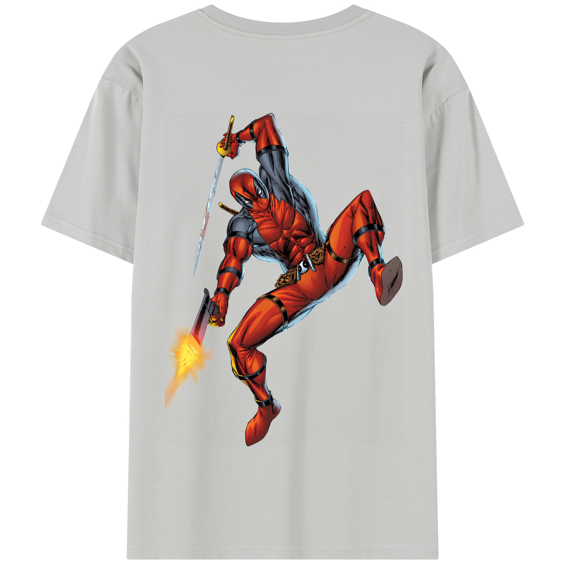 （画像用） Deadpool デッドプール 綿100％半袖Tシャツ（背面プリント）