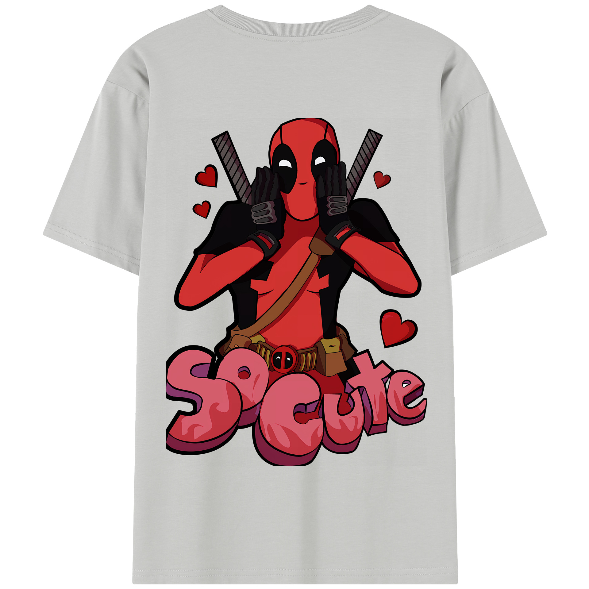 （画像用） Deadpool デッドプール 綿100％半袖Tシャツ（背面プリント）