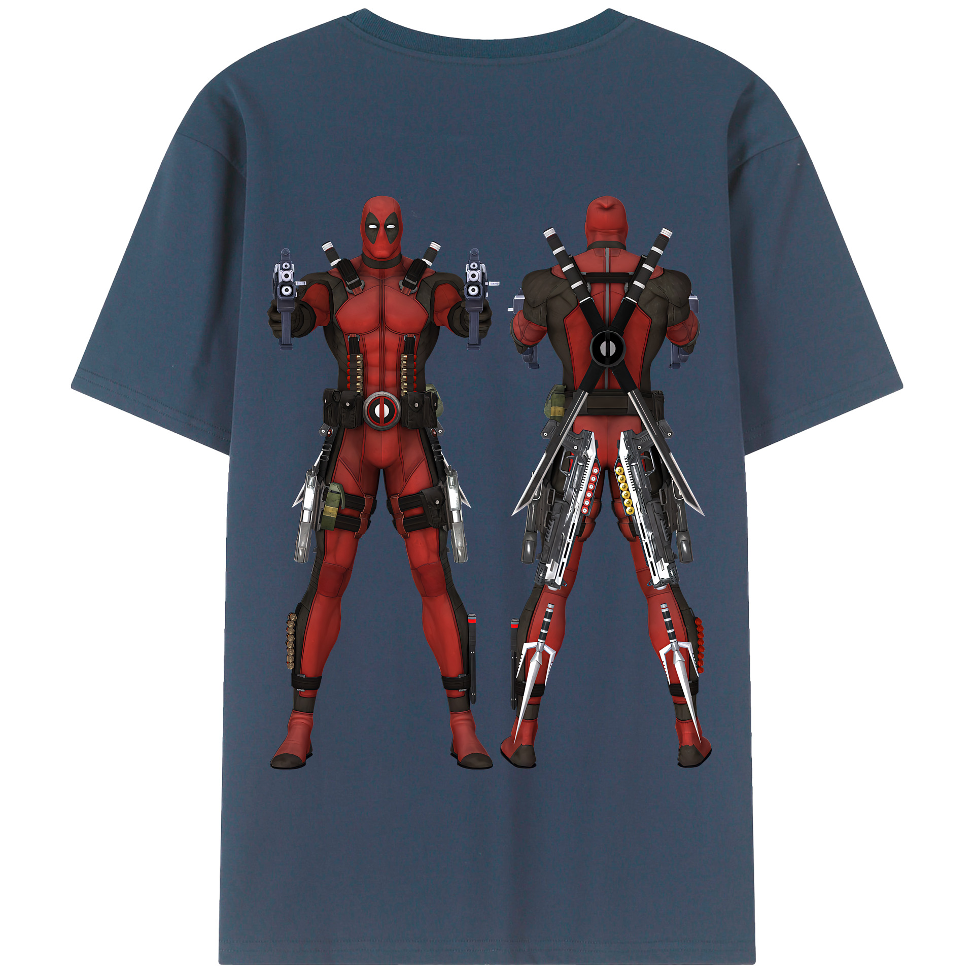 （画像用） Deadpool デッドプール 綿100％半袖Tシャツ（背面プリント）